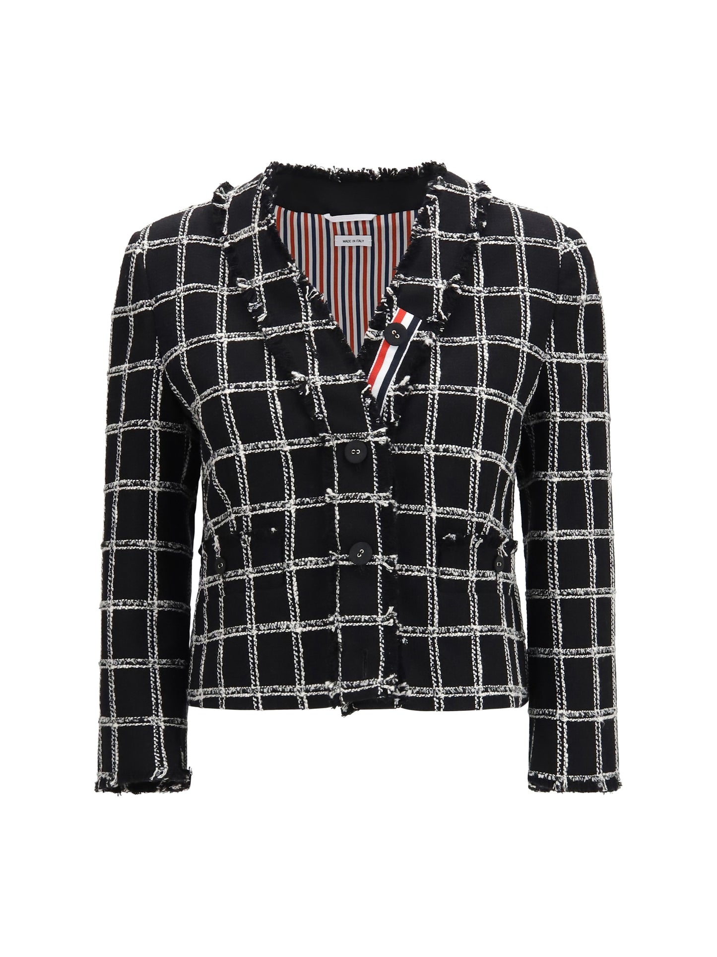 Thom Browne Women Checked Tweed Cardigan Jacket THOM BROWNE
