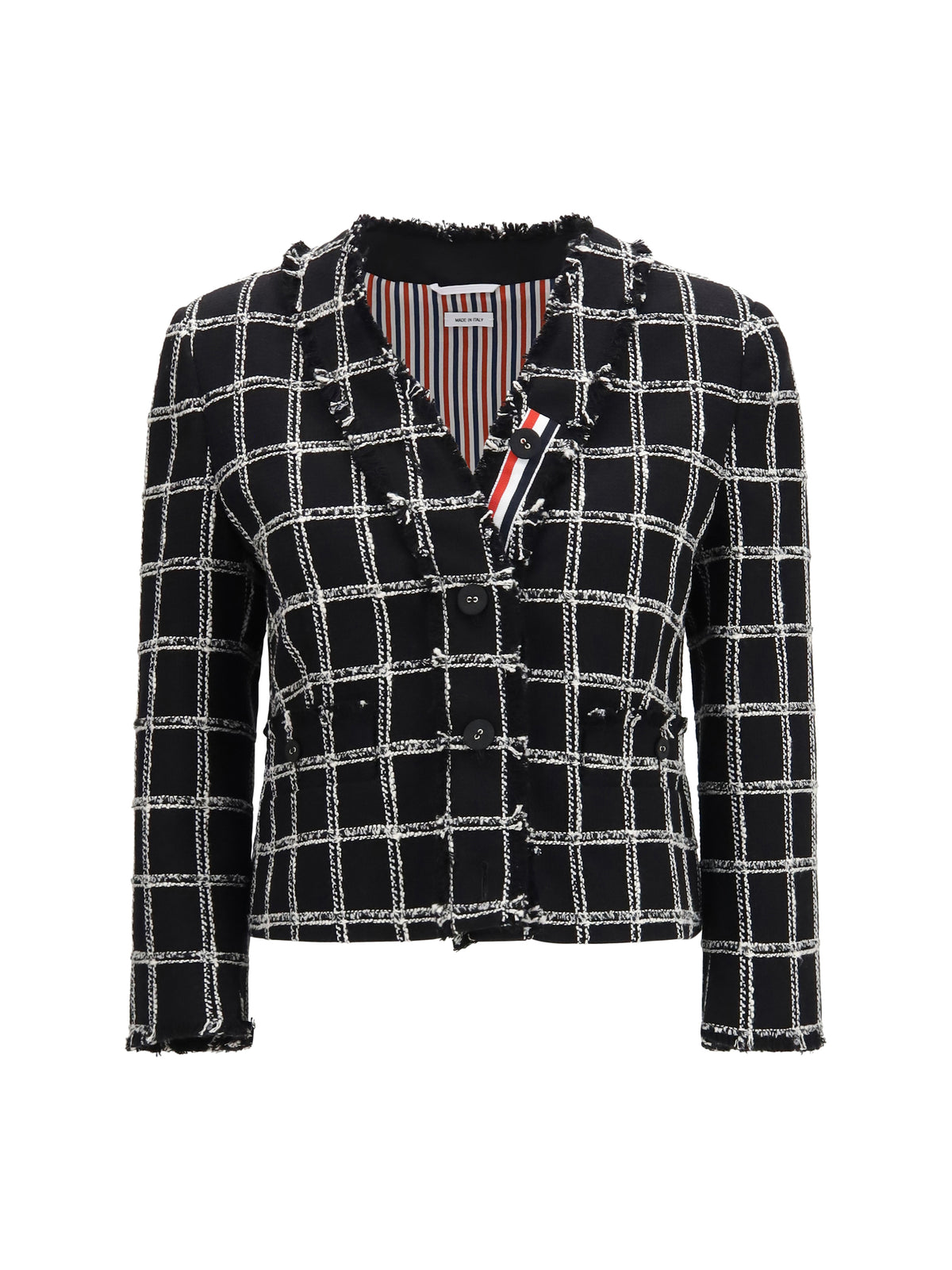 Thom Browne Women Checked Tweed Cardigan Jacket THOM BROWNE