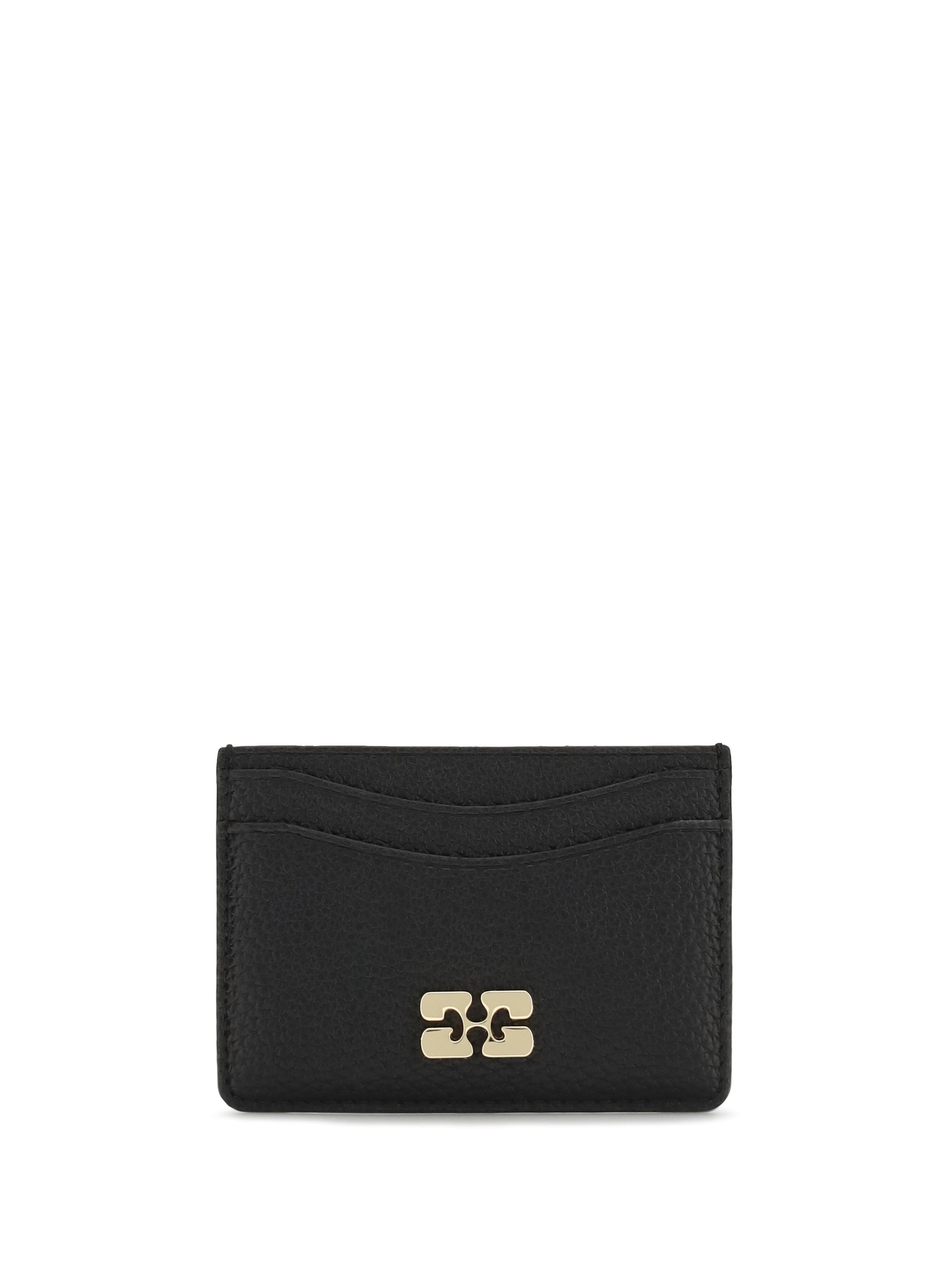 Ganni Women Grained Leather Card Holder GANNI