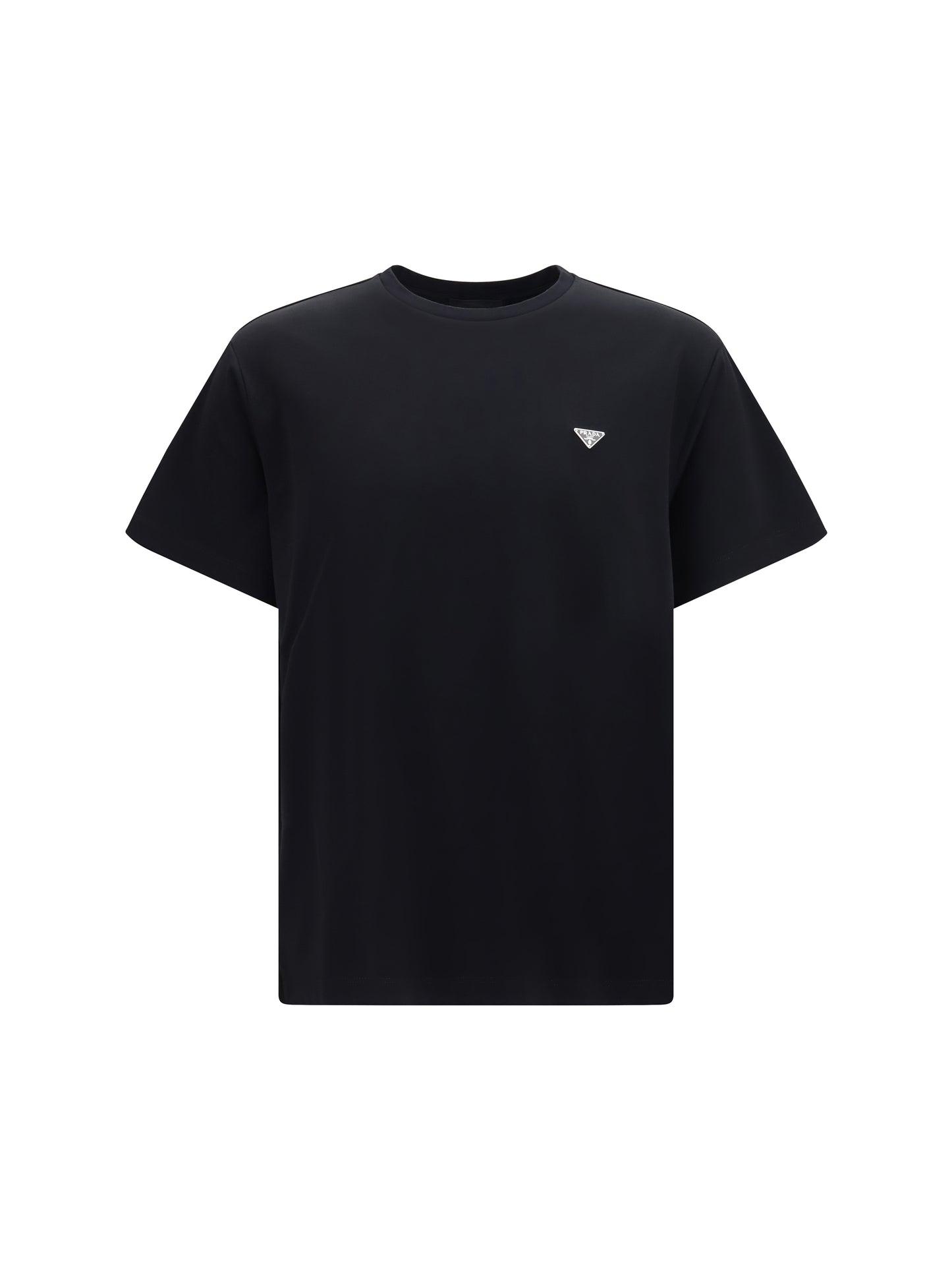 Prada Men Cotton T-Shirt With Triangle Logo PRADA