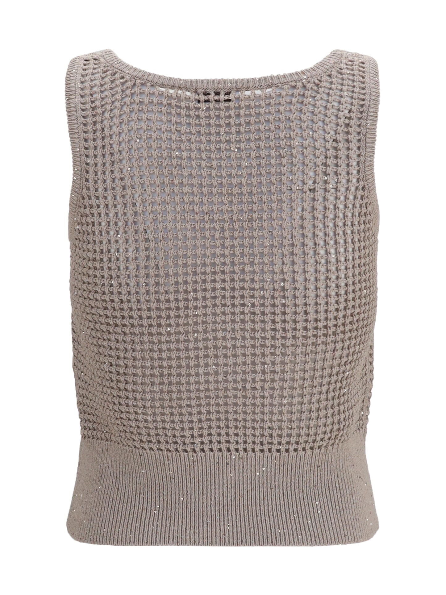 Brunello Cucinelli Women Perforated Sequin Tank Top BRUNELLO CUCINELLI