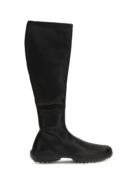 Miu Miu Women Stretch Nappa Tall Boots MIU MIU