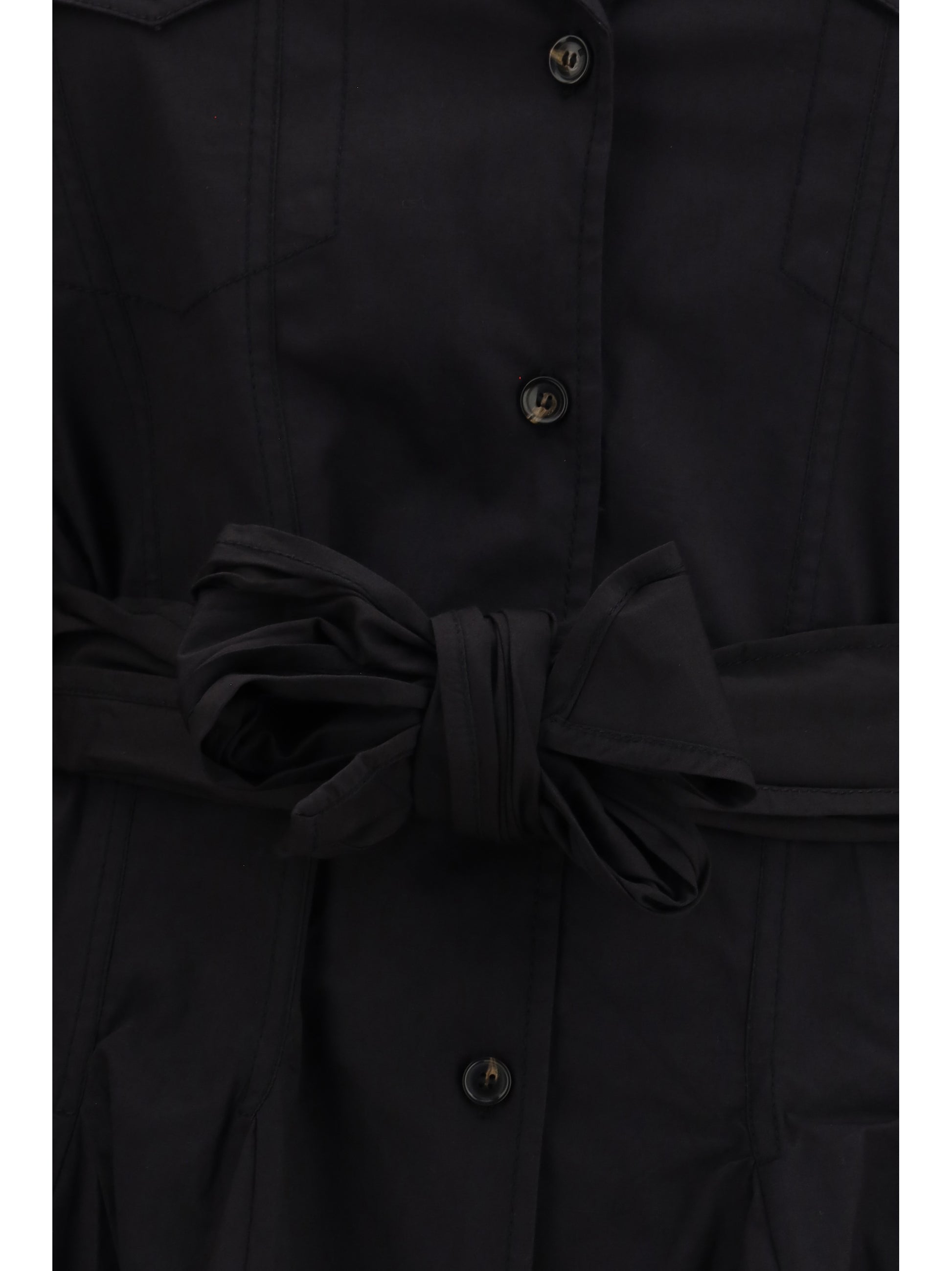Ganni Women Short Shirt Dress With Belt GANNI