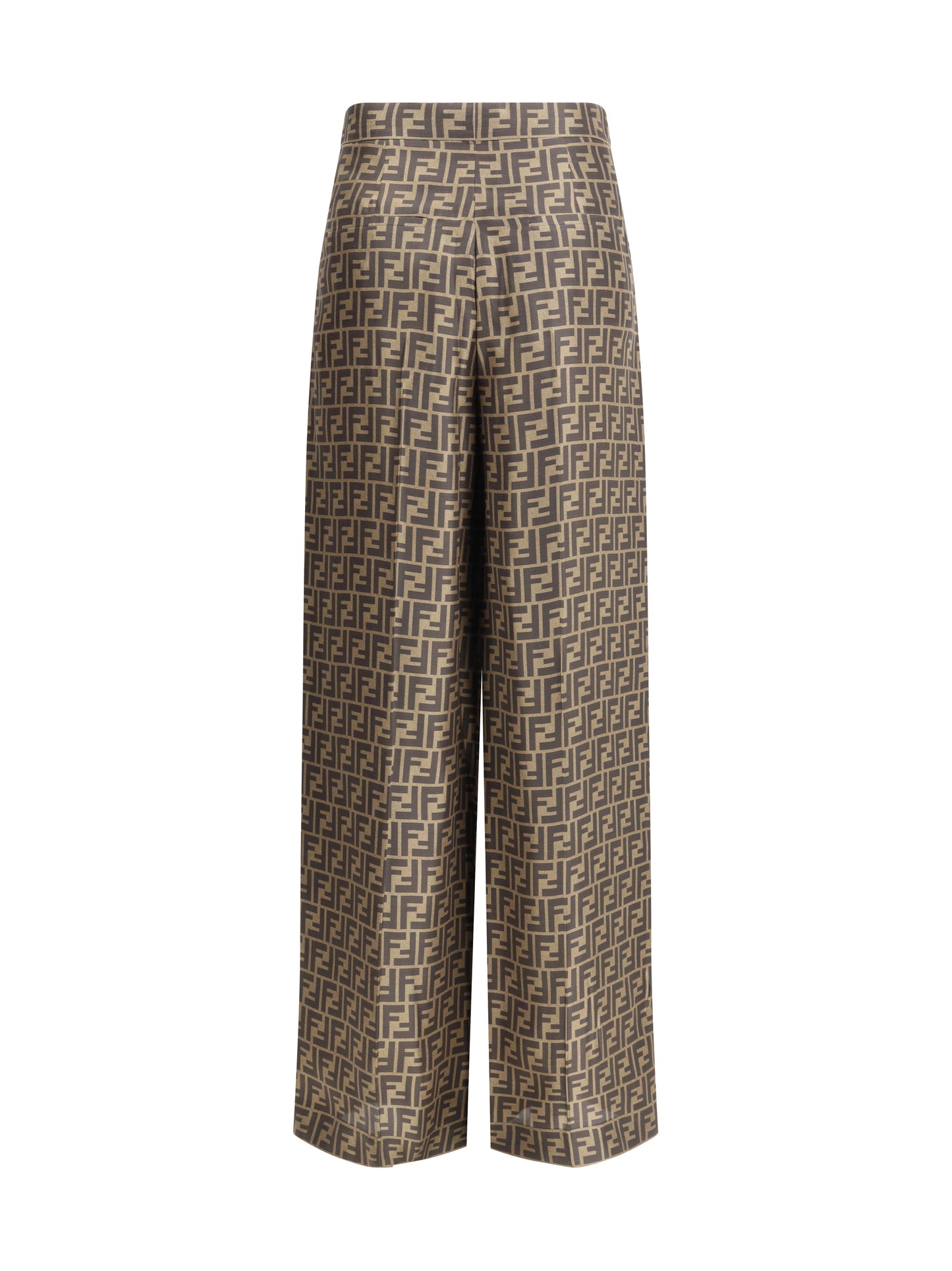 Fendi Women Monogram Pattern Silk Pants FENDI