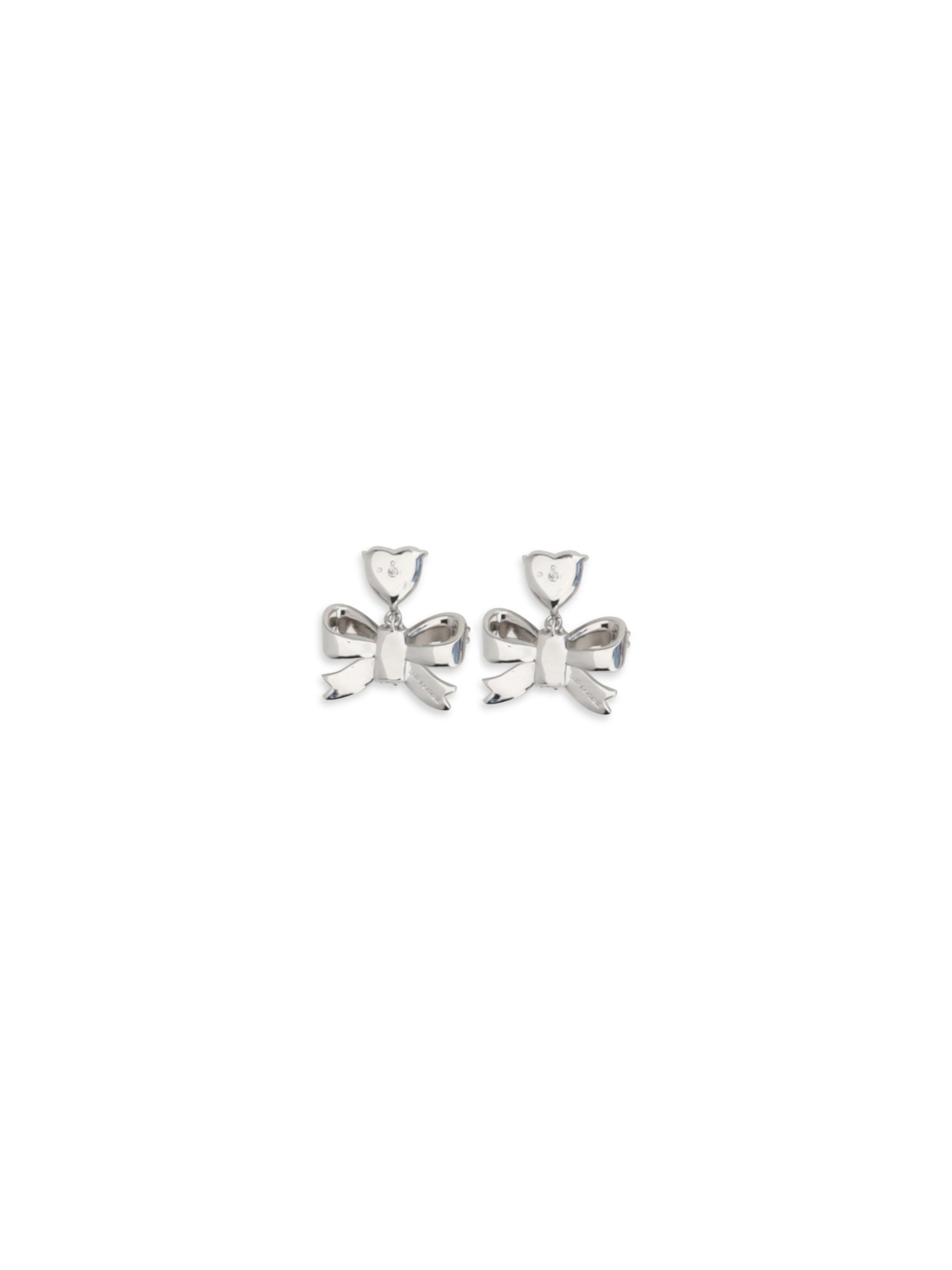 Self-Portrait Women Heart-Shaped Crystal Bow Drop Earrings SELF-PORTRAIT