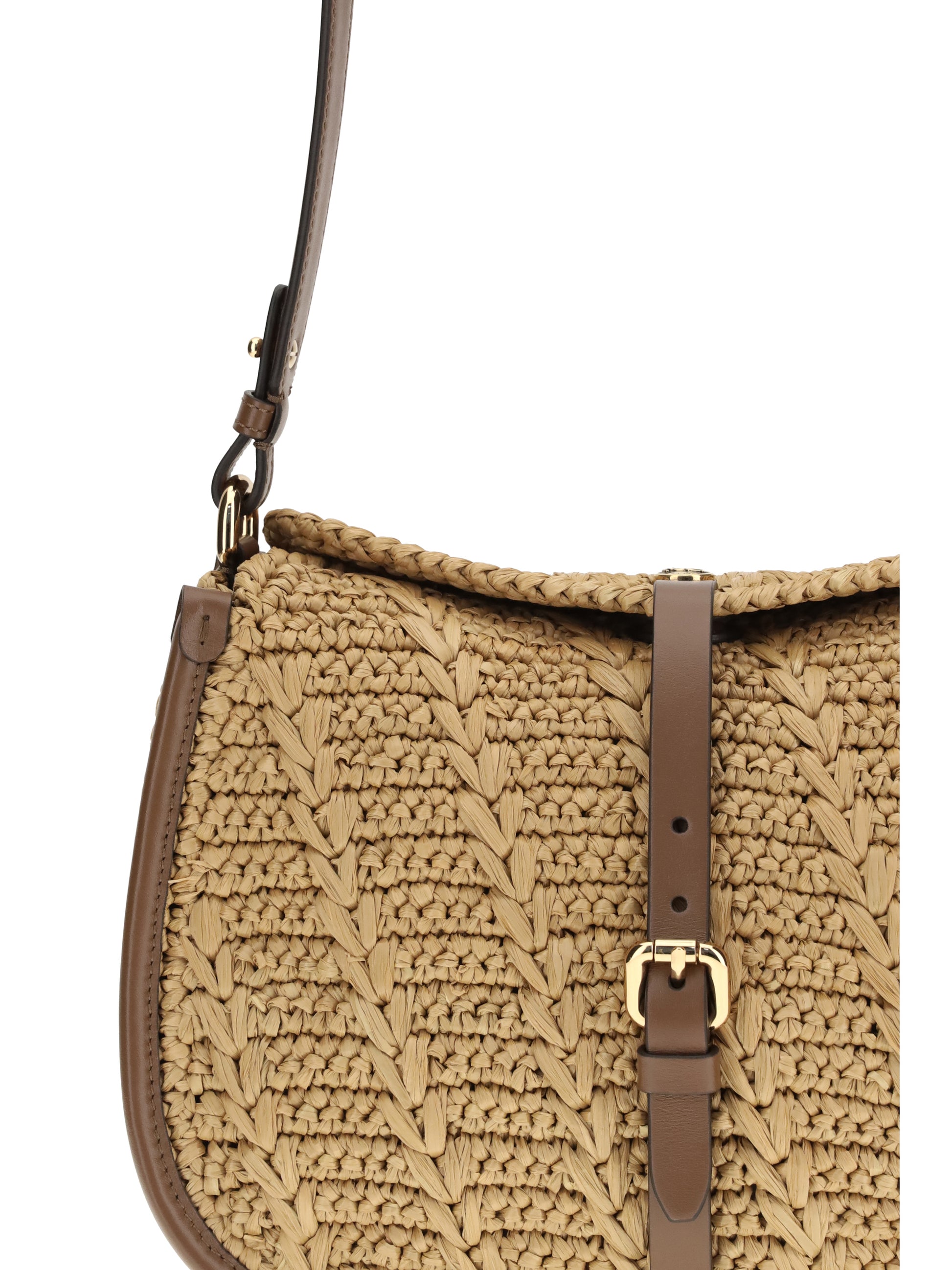 Etro Women Raffia Crochet Pony Shoulder Bag ETRO