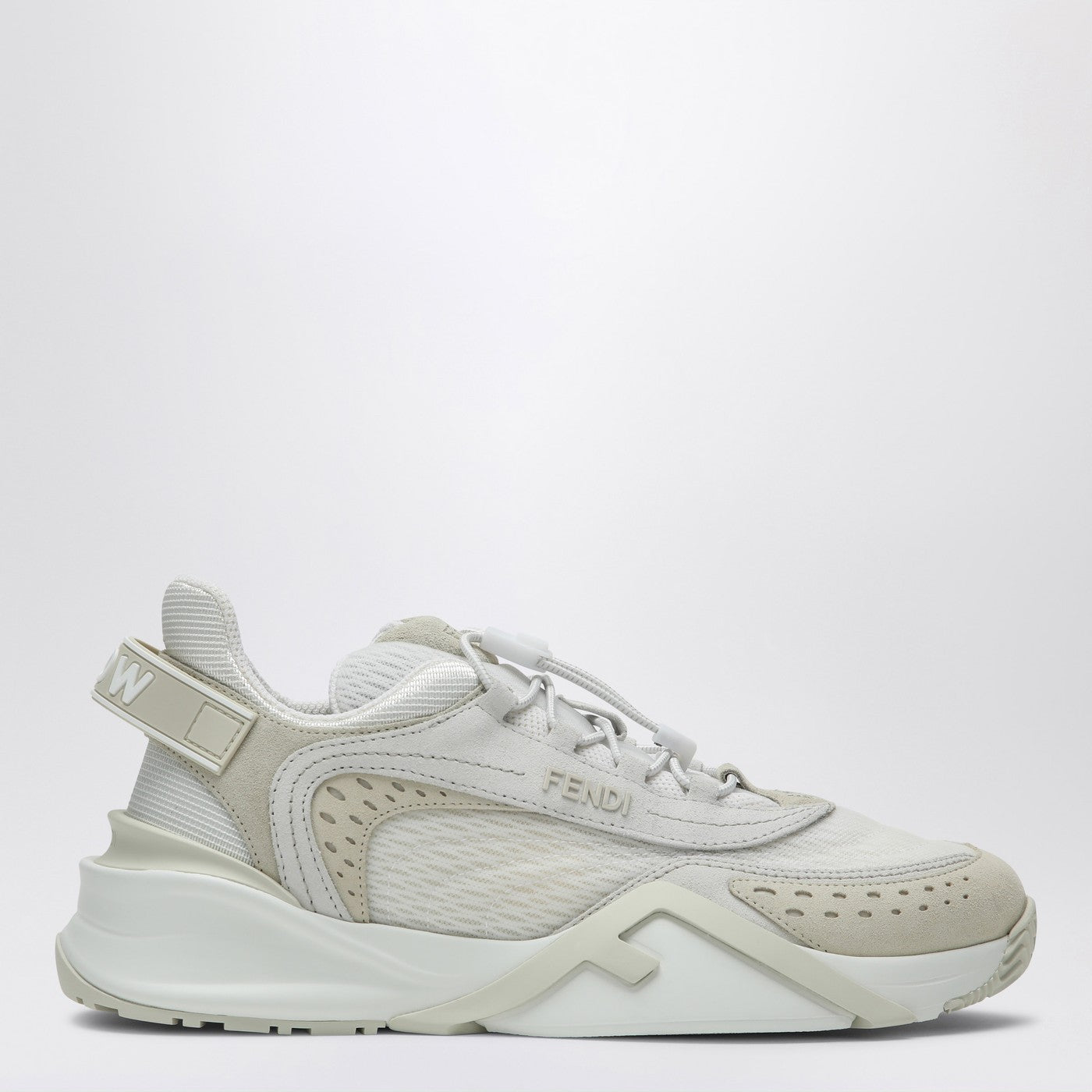 Fendi Fendi Flow Sneaker In White Mesh And Suede Women FENDI