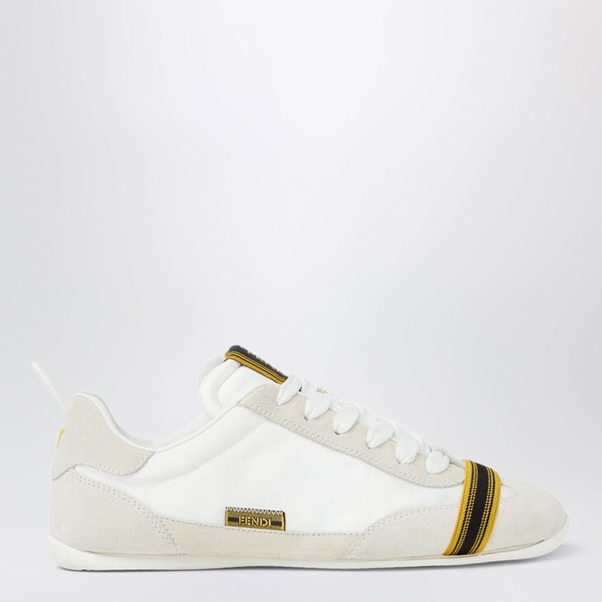Fendi Wrap Trainers In White Suede And Fabric Women FENDI