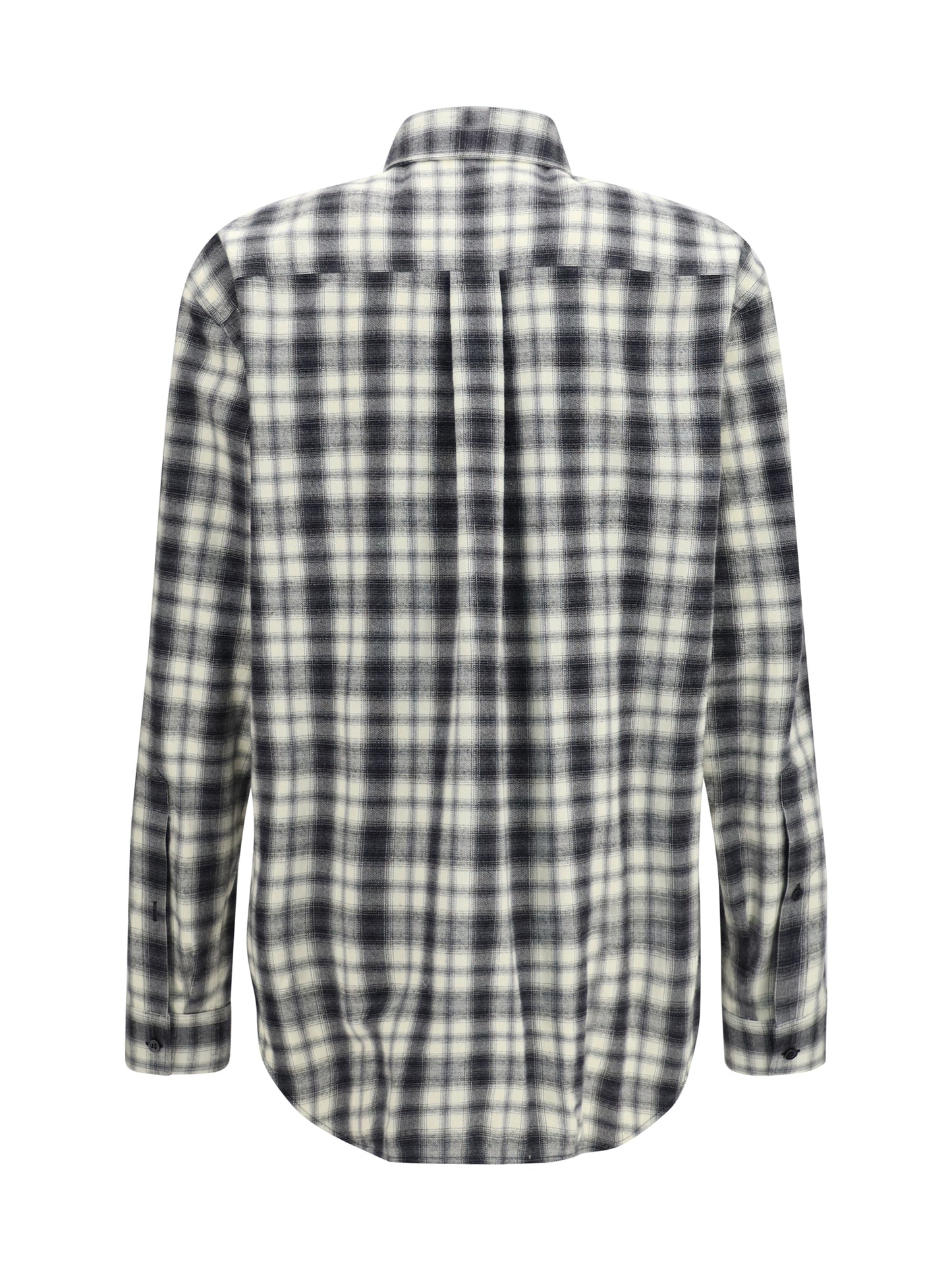 Balenciaga Men Checked Cotton Flannel Shirt BALENCIAGA
