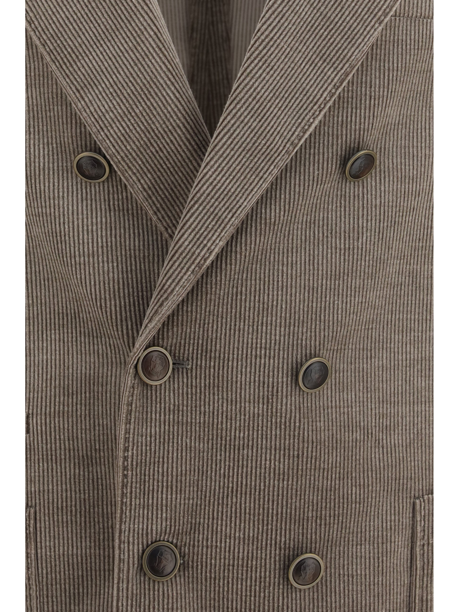 Brunello Cucinelli Men Double-Breasted Corduroy Jacket BRUNELLO CUCINELLI