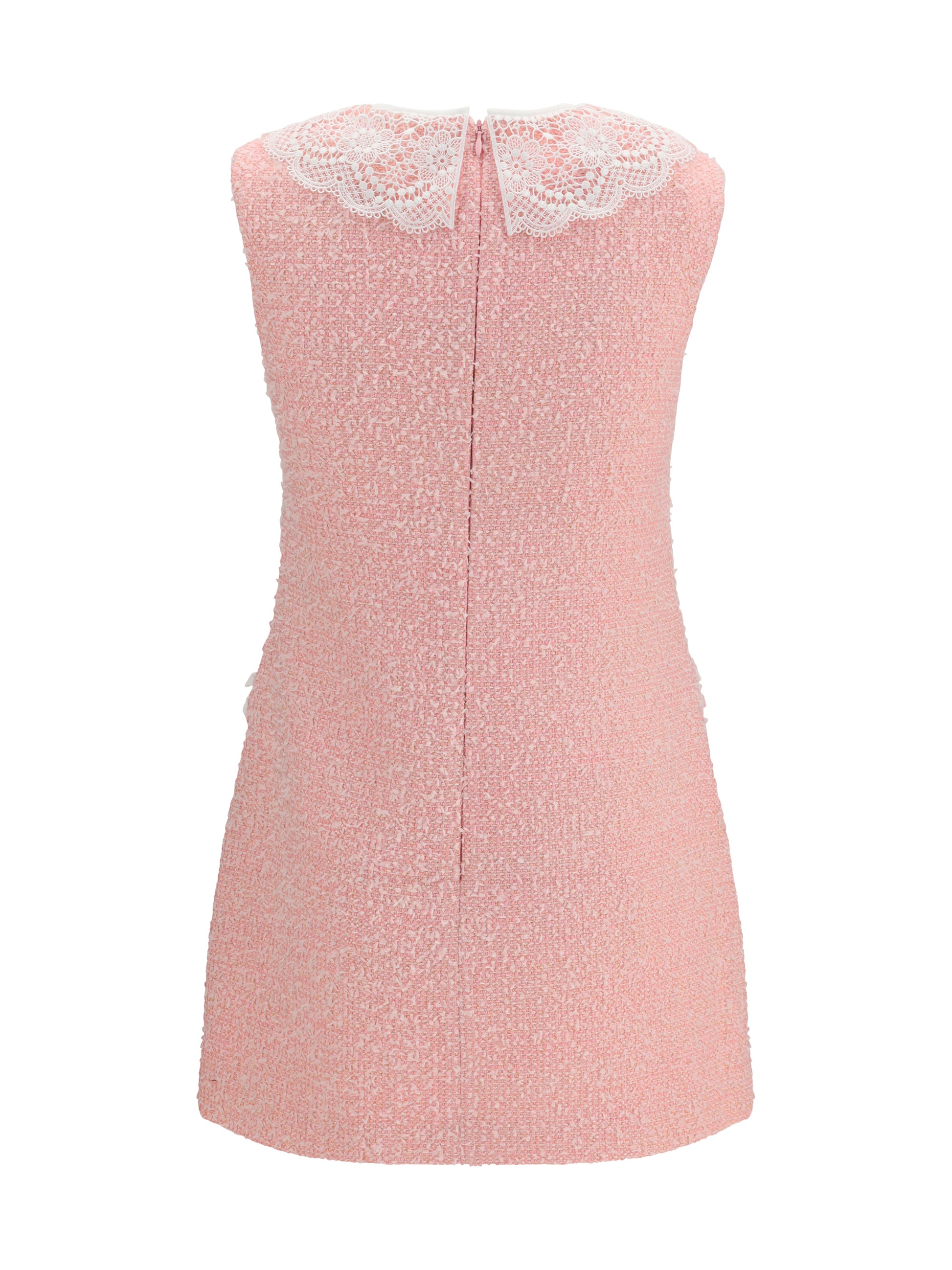 Self-Portrait Women Bouclé Mini Dress With Lace Collar SELF-PORTRAIT