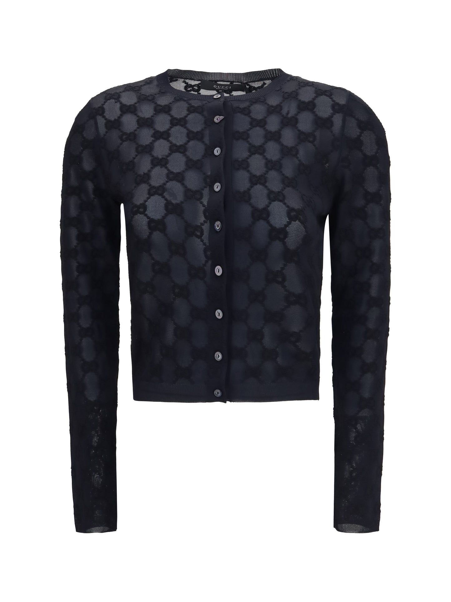 Gucci Women Gg All-Over Viscose Crepe Cardigan GUCCI