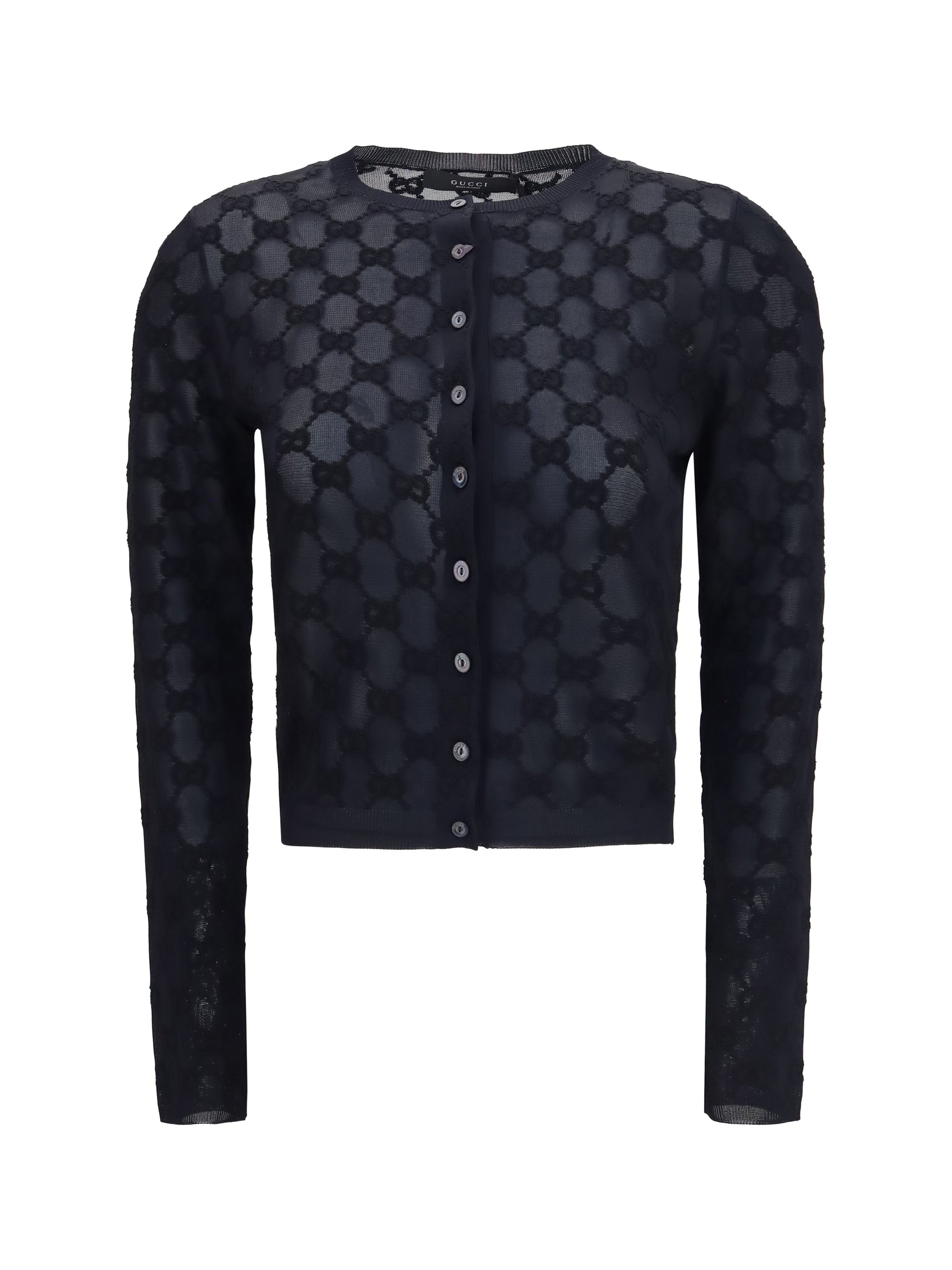 Gucci Women Gg All-Over Viscose Crepe Cardigan GUCCI