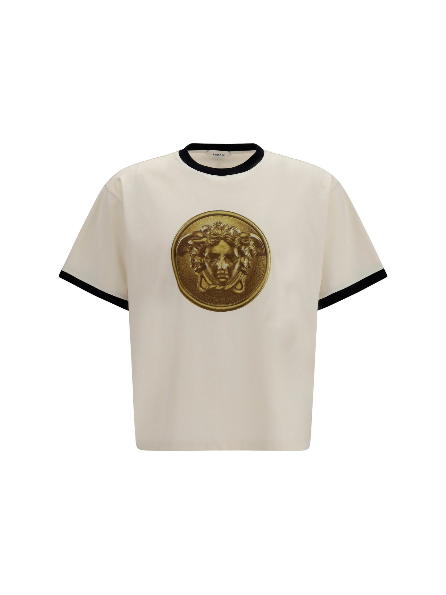 Versace Men Cotton Jersey T-Shirt With Poplin Balloo VERSACE