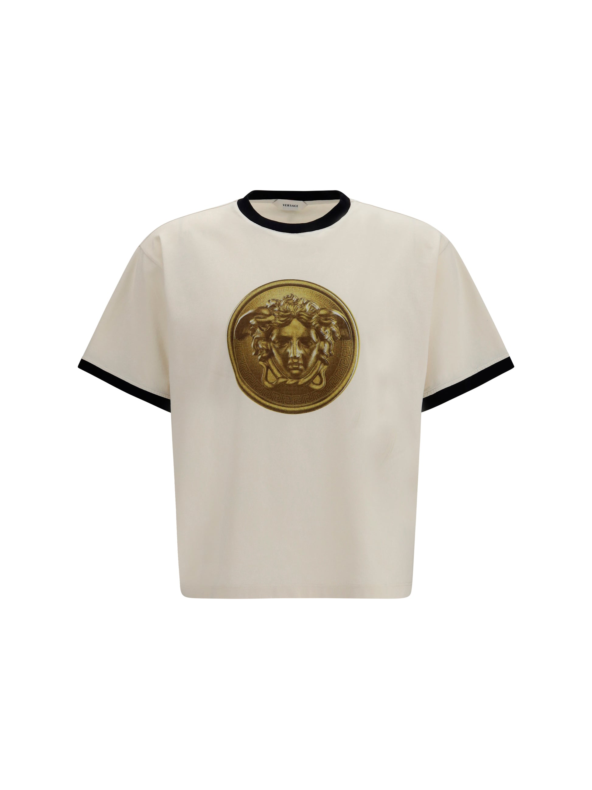 Versace Men Cotton Jersey T-Shirt With Poplin Balloo VERSACE