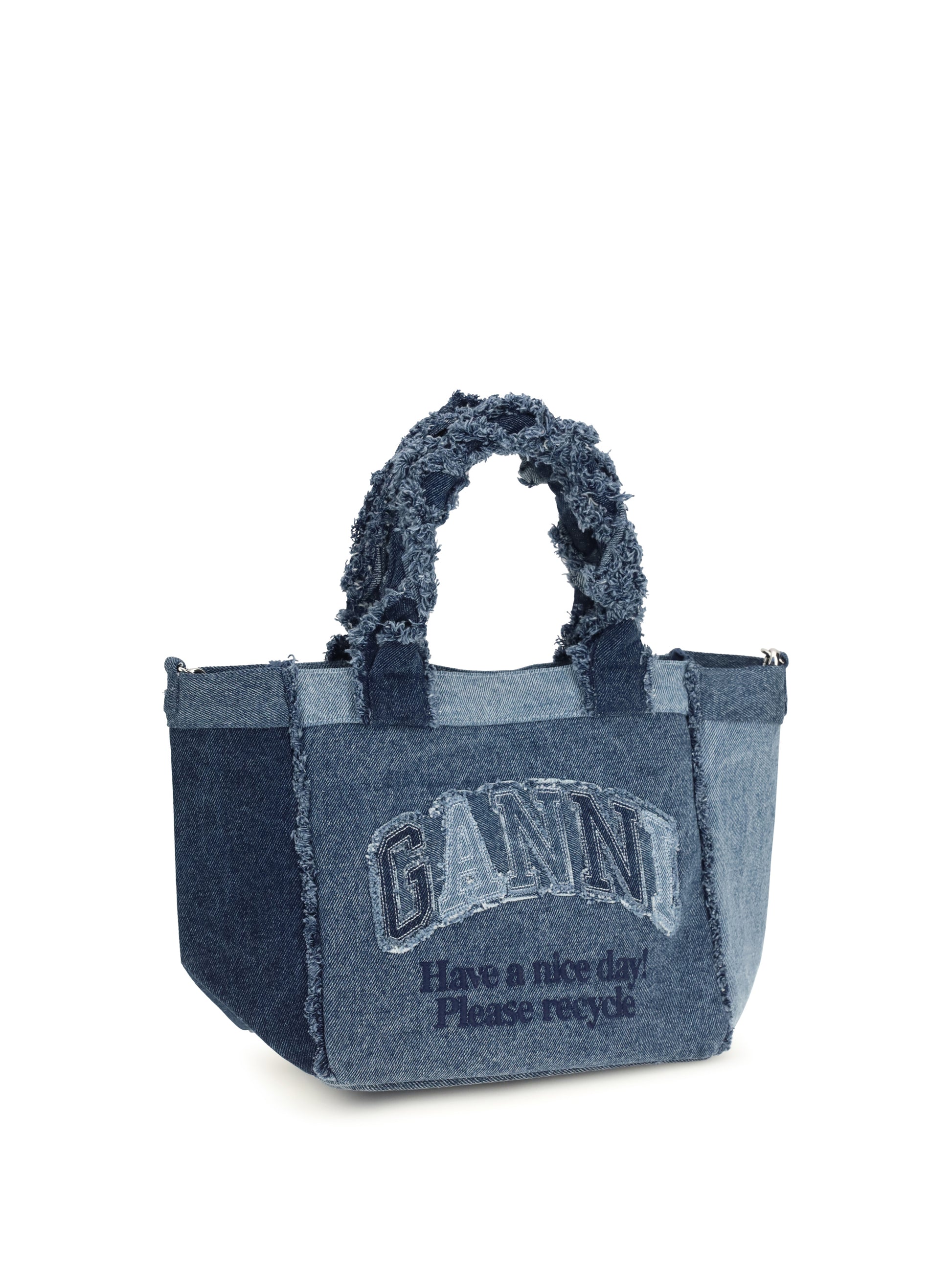 Ganni Women Small Trapeze Denim Shopper GANNI