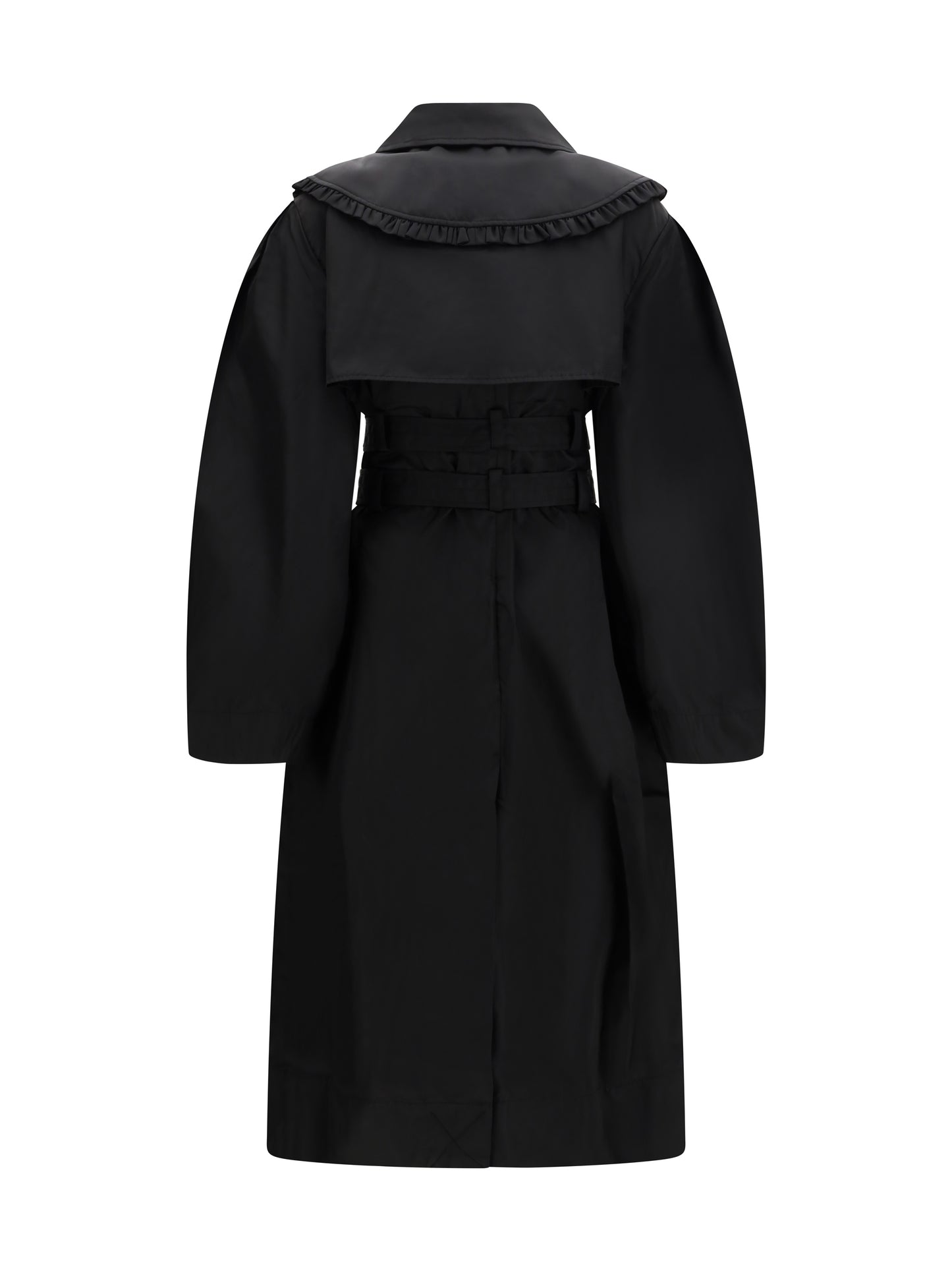 Ganni Women Belted Double-Breasted Coat GANNI