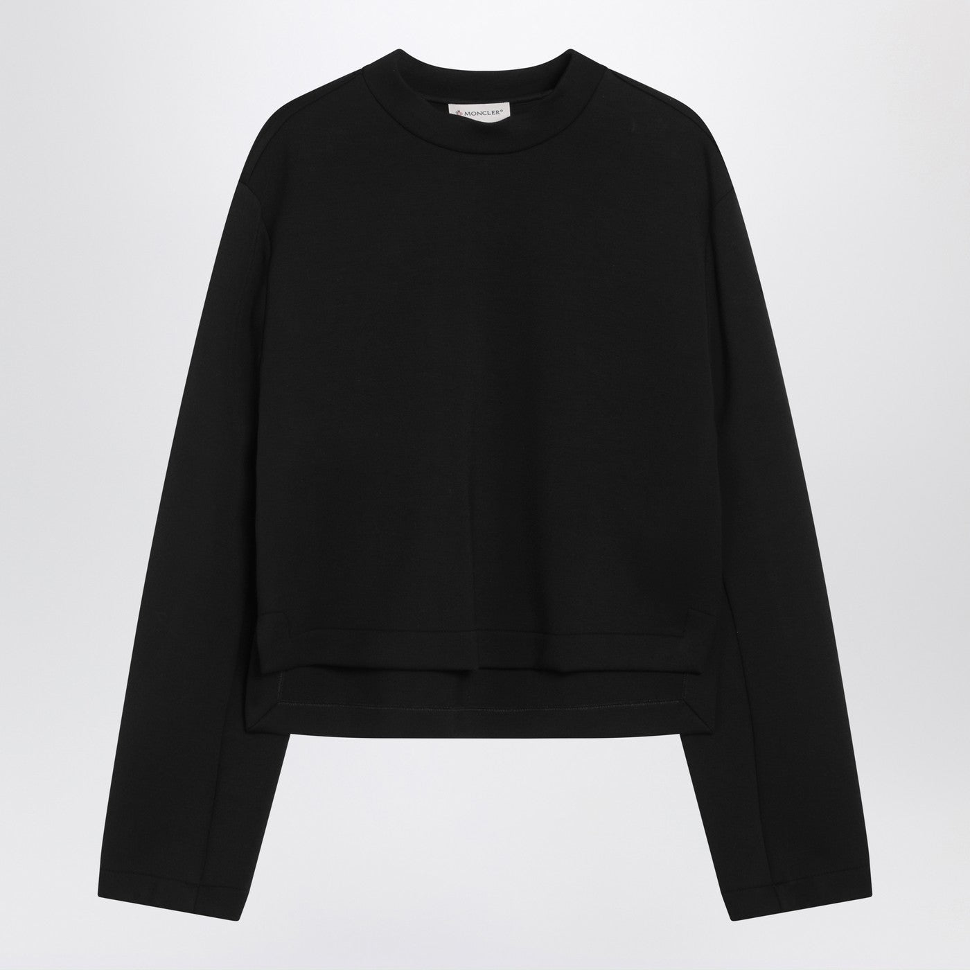 Moncler X Edward Enninful Black Sweatshirt With Asymmetric Hem Women Moncler X Edward Enninful