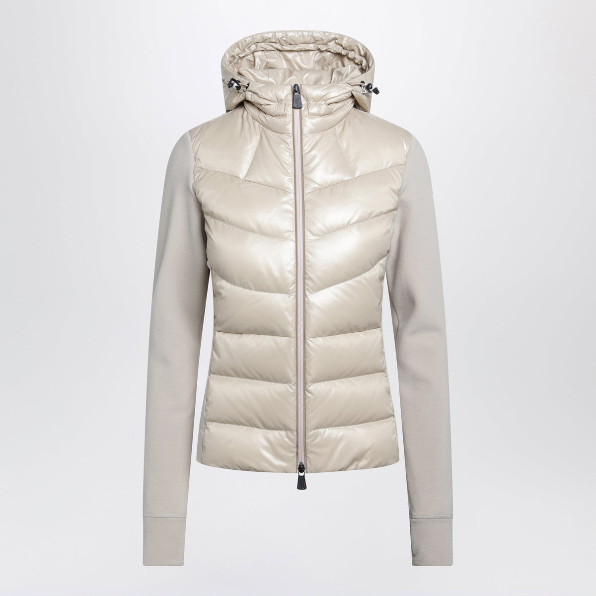 Moncler Grenoble Light Beige Padded Hooded Zip-Up Sweatshirt Women MONCLER GRENOBLE
