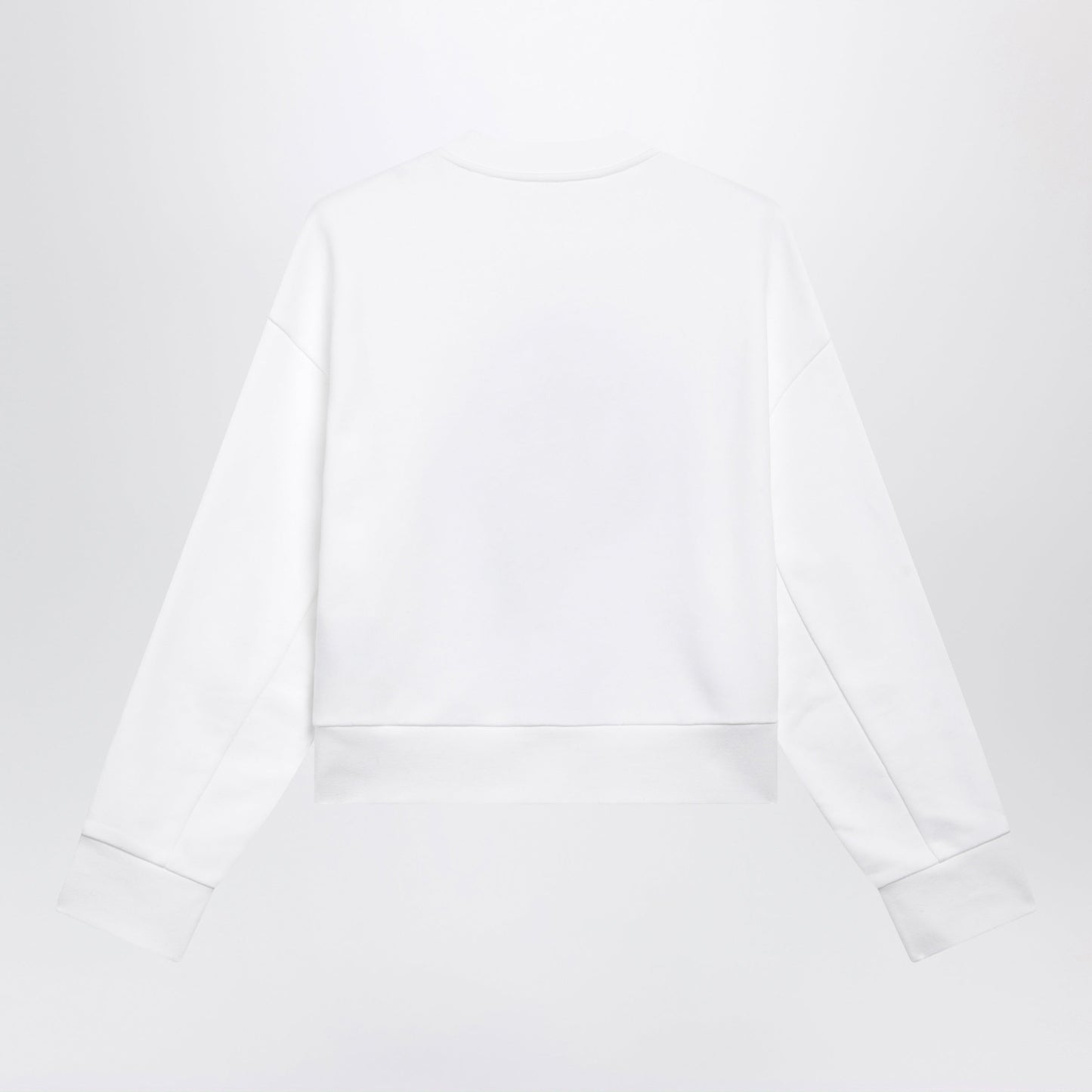 Moncler White Cotton Sweatshirt With Embroidered Logo Women MONCLER
