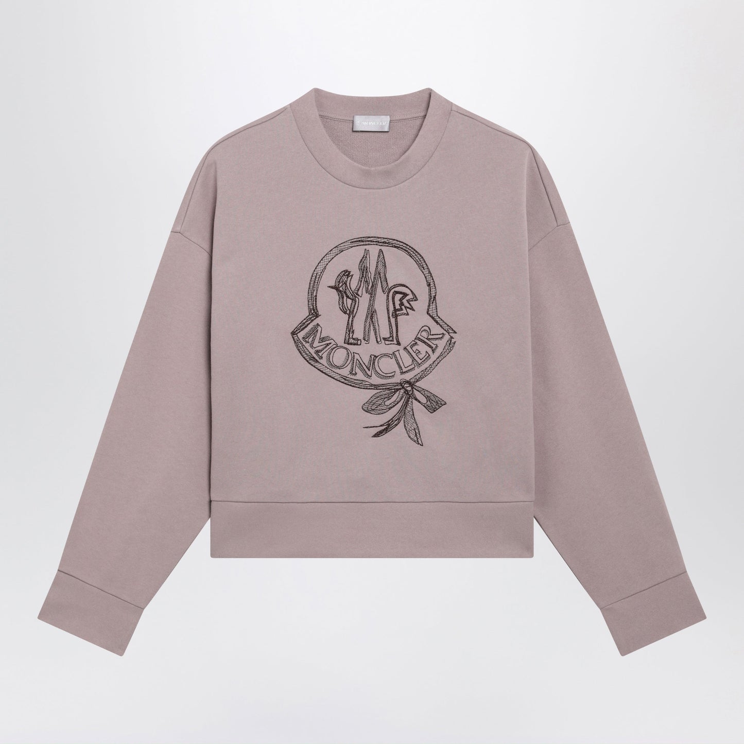 Moncler Pink Cotton Sweatshirt With Embroidered Logo Women MONCLER