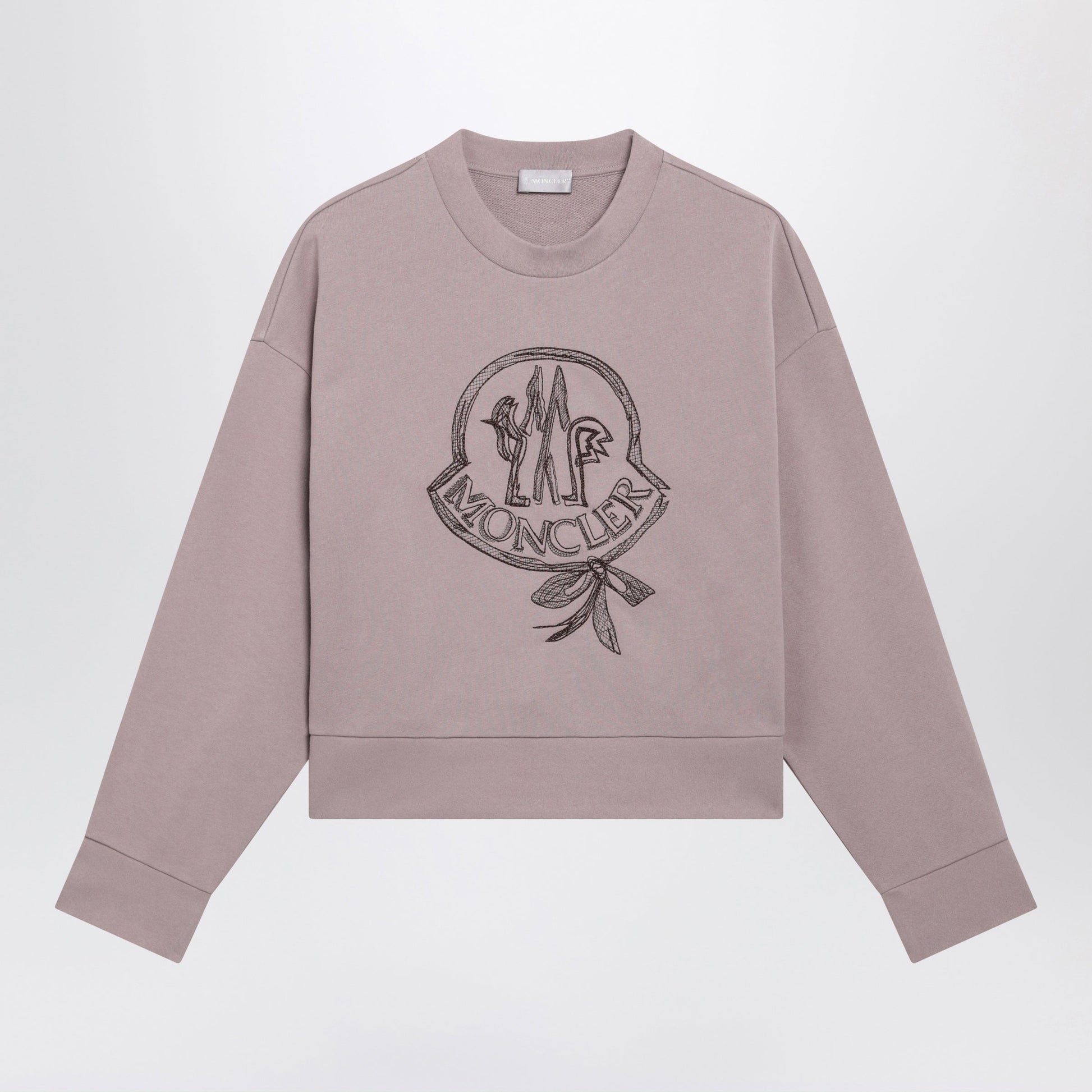 Moncler Pink Cotton Sweatshirt With Embroidered Logo Women MONCLER