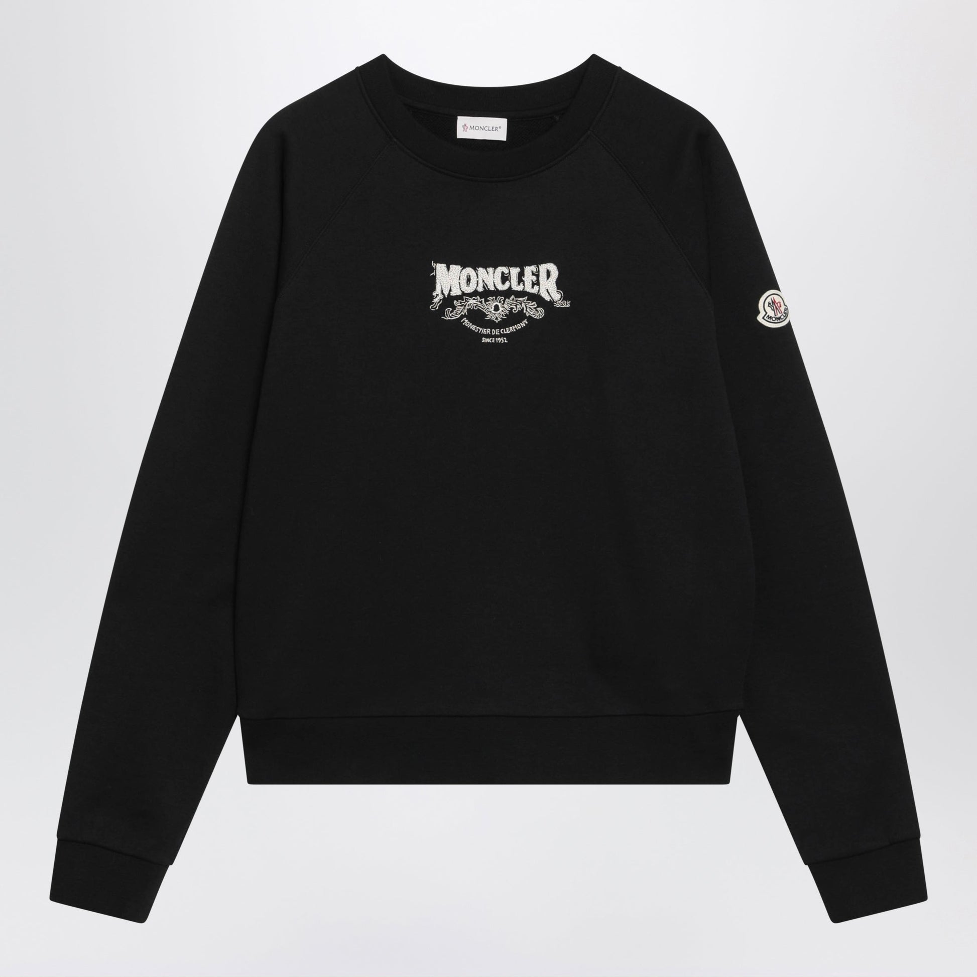 Moncler Black Sweatshirt With Logo Embroidery Women MONCLER