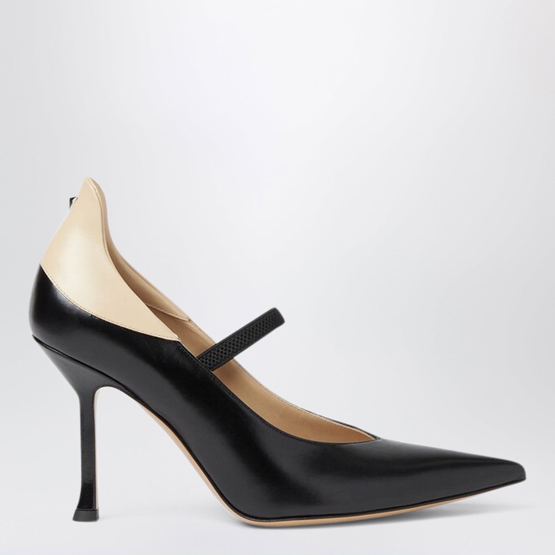 Fendi Fendi Nude Court Shoes In Black And Beige Leather Women FENDI