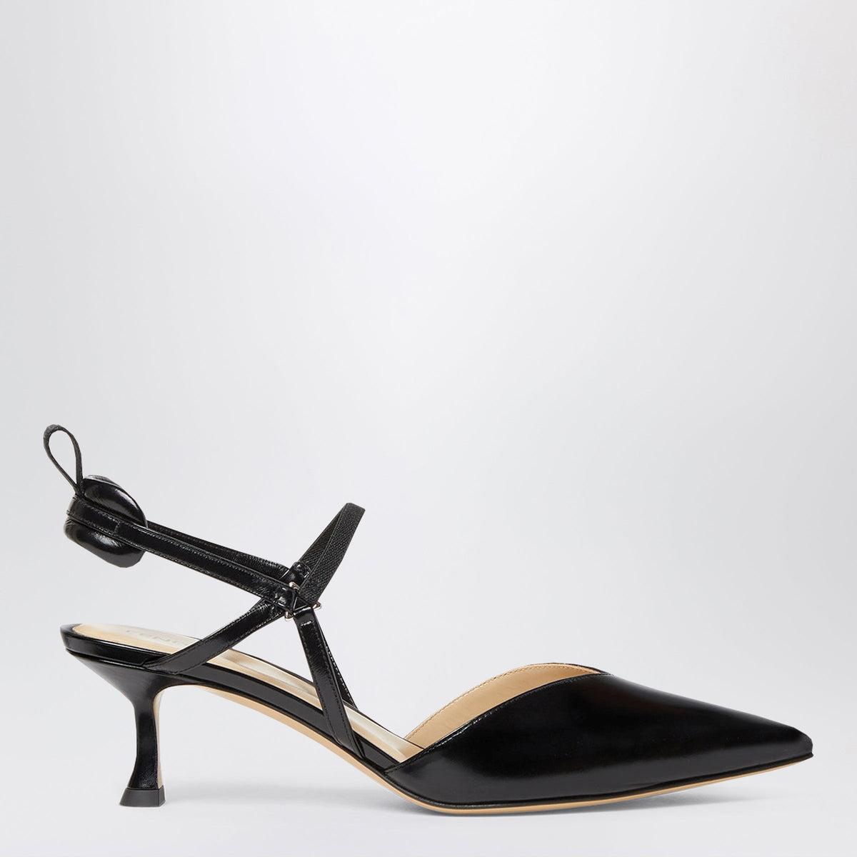 Fendi Black Very Colibrã¬ Slingback Pumps In Calf Leather Women FENDI