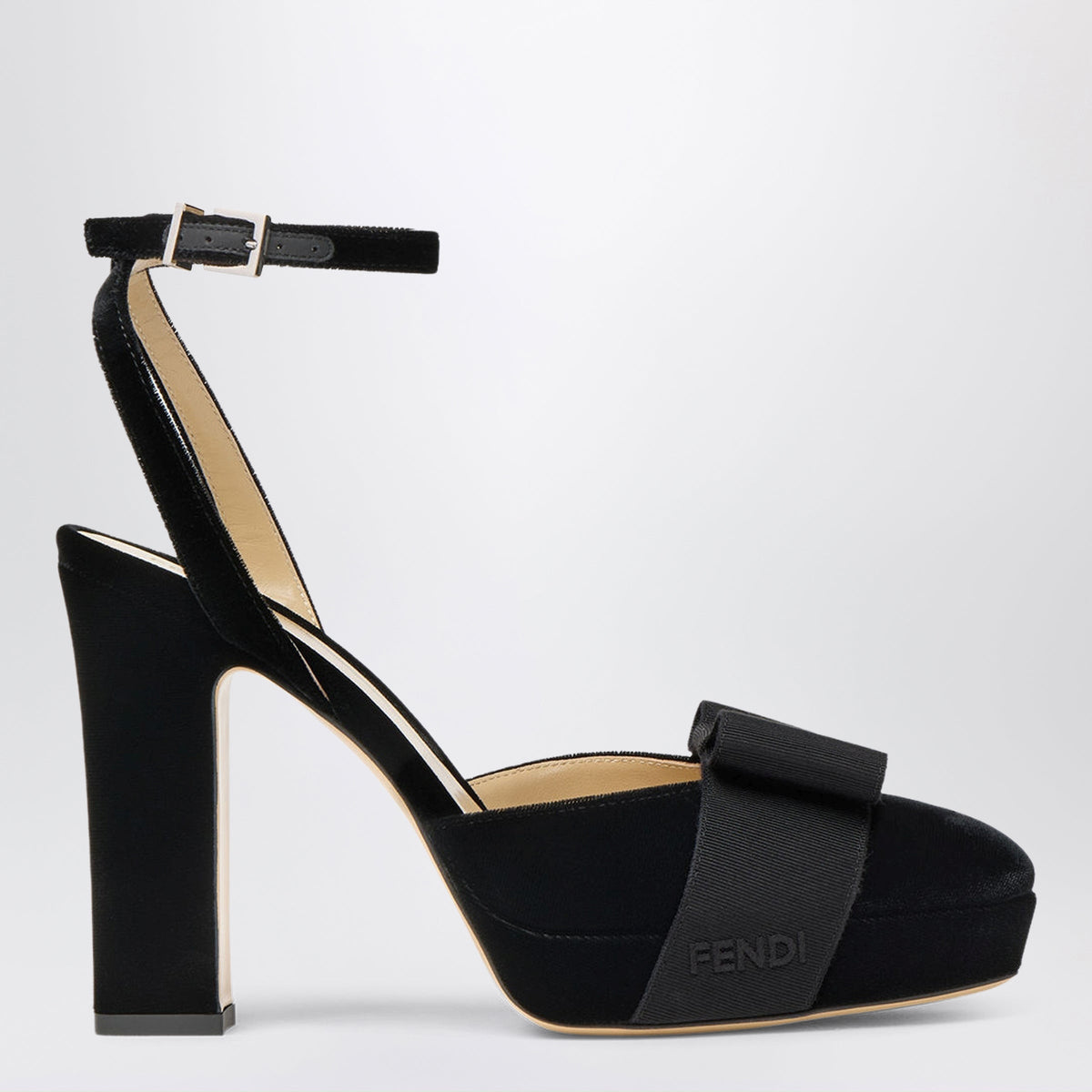Fendi Black Fendi After 9 Slingback Pumps In Velvet Women FENDI