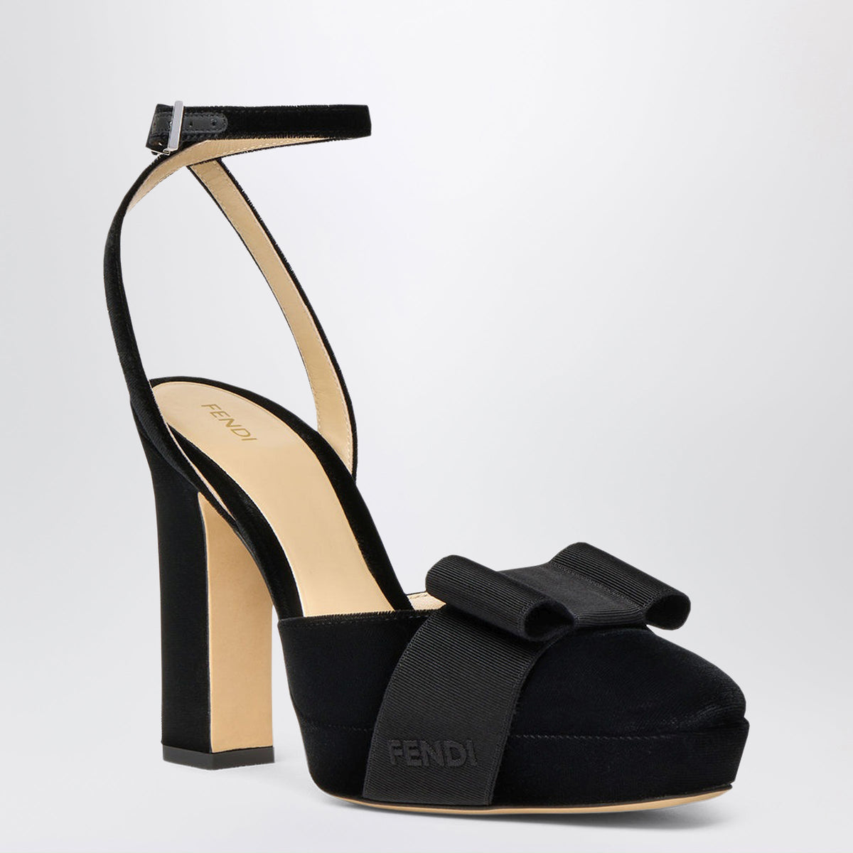 Fendi Black Fendi After 9 Slingback Pumps In Velvet Women FENDI