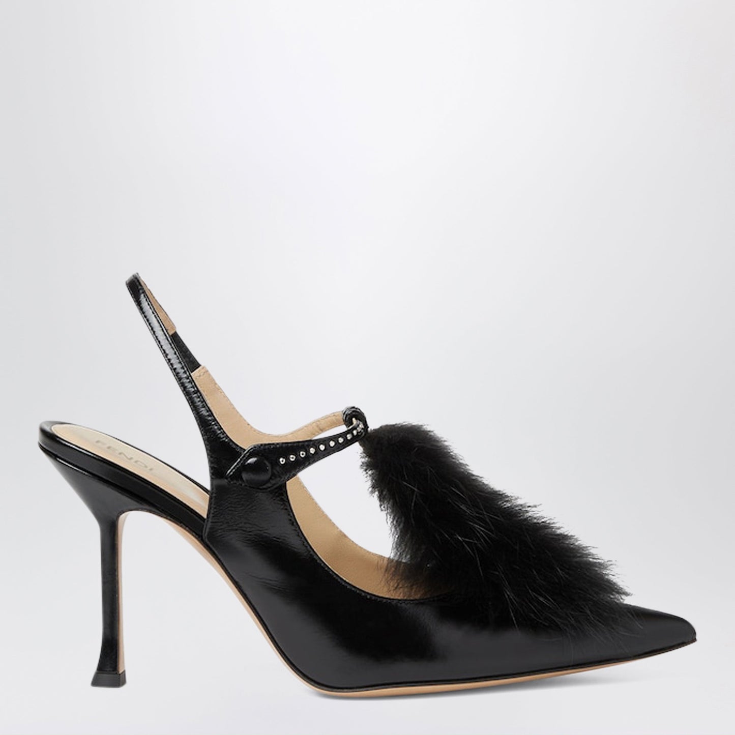 Fendi Fendi Noir Black Leather Slingbacks Women FENDI