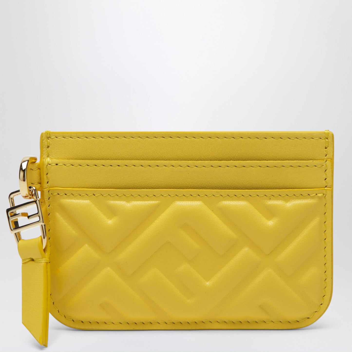 Fendi Yellow Nappa Leather Baguette Card Case With Ff Motif Women FENDI