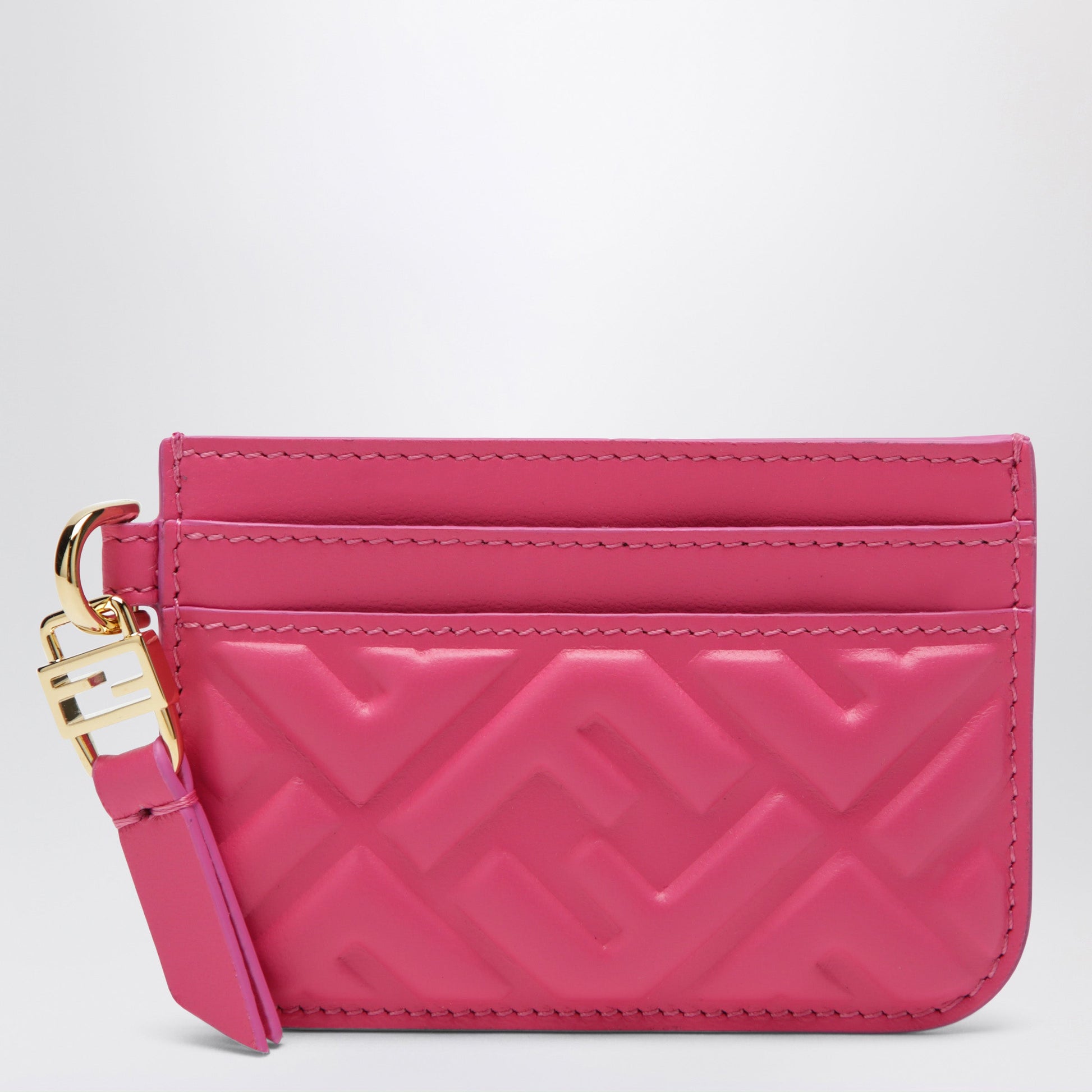 Fendi Fuchsia Nappa Leather Baguette Card Case With Ff Motif Women FENDI