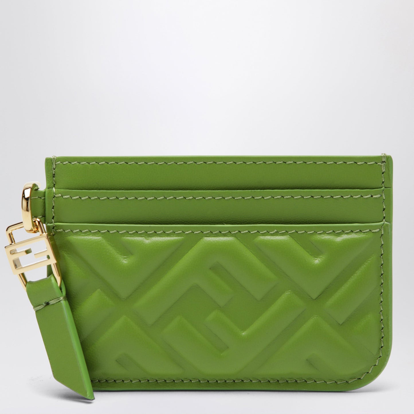Fendi Forest Green Nappa Leather Baguette Card Case With Ff Motif Women FENDI