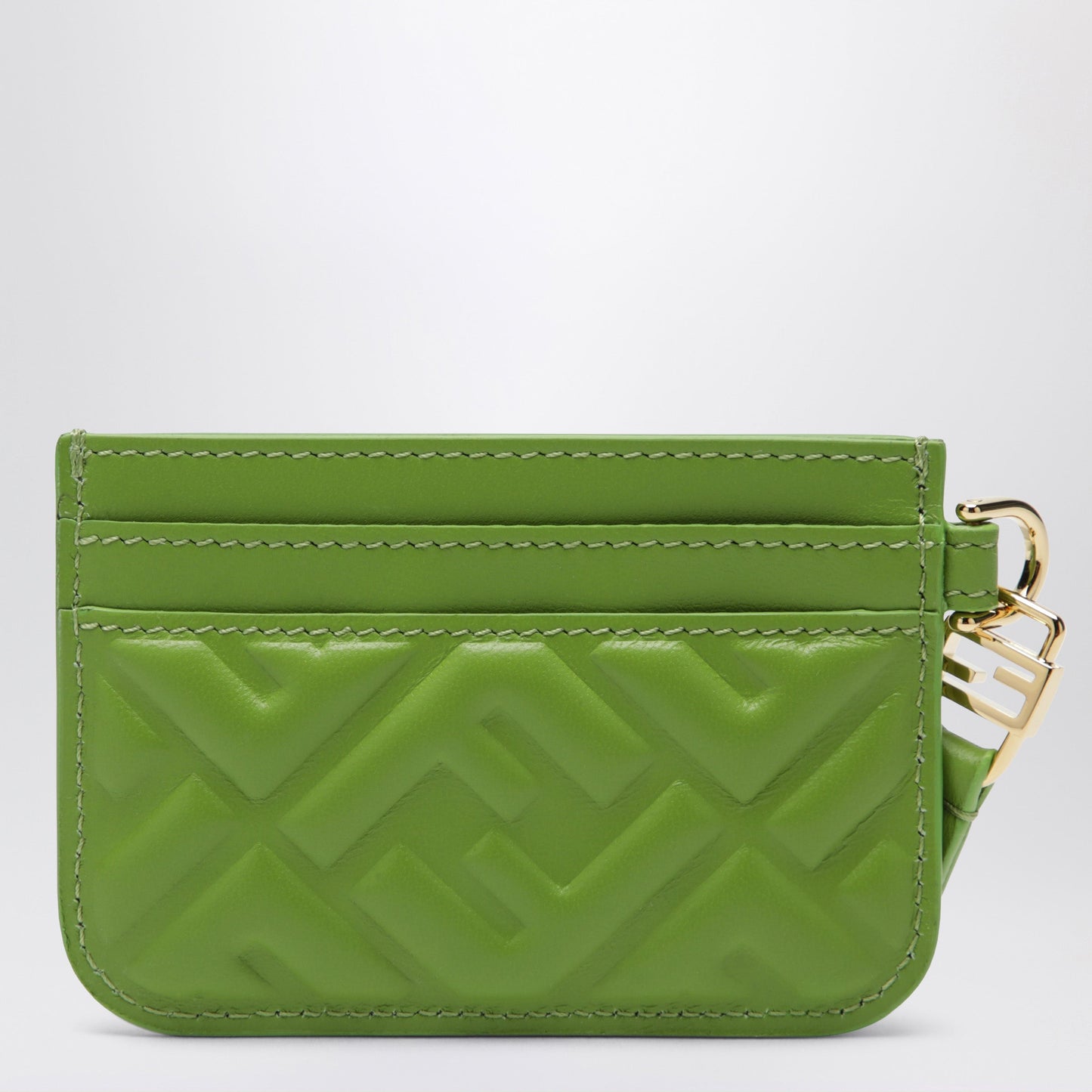 Fendi Forest Green Nappa Leather Baguette Card Case With Ff Motif Women FENDI