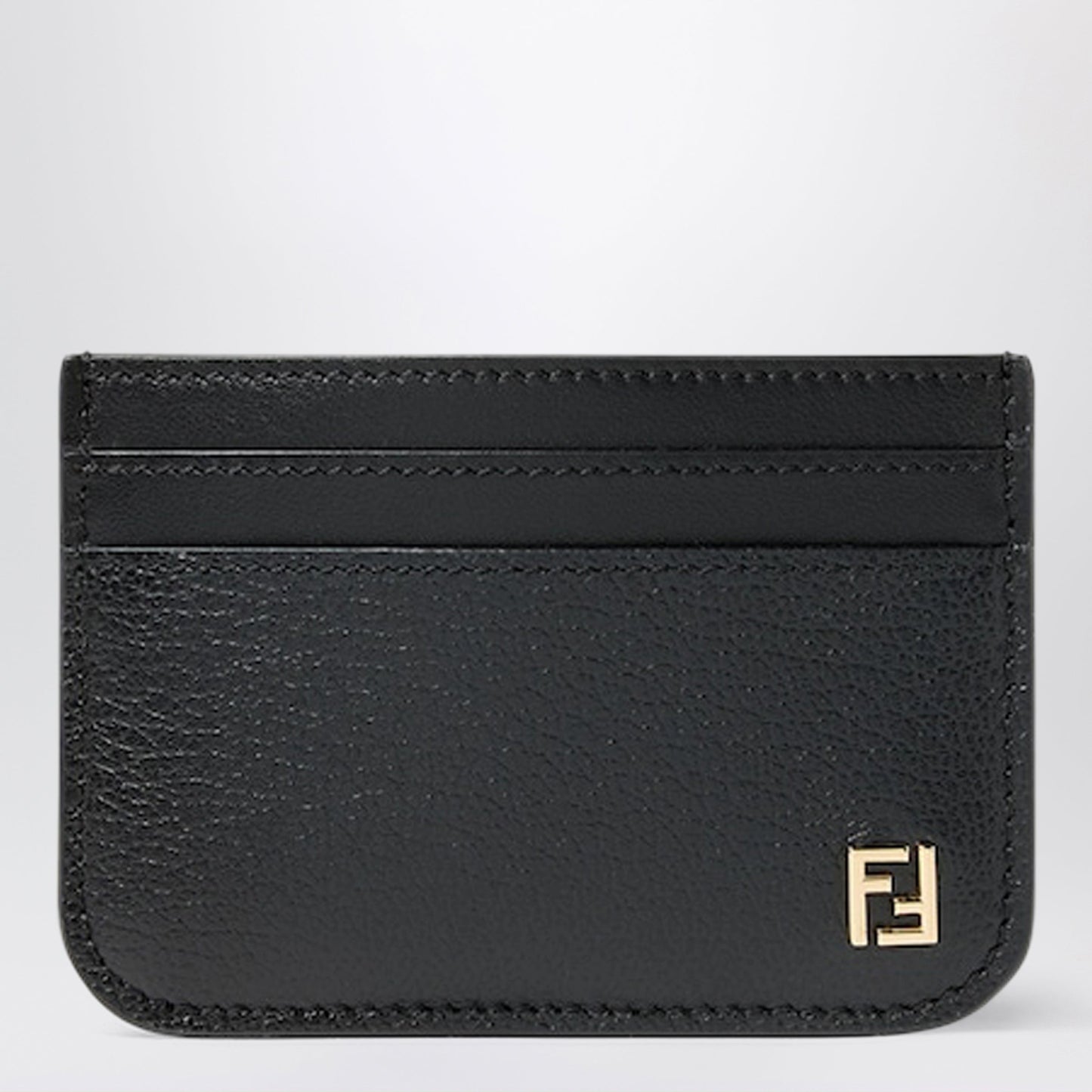 Fendi Black Leather Ff Card Case Women FENDI