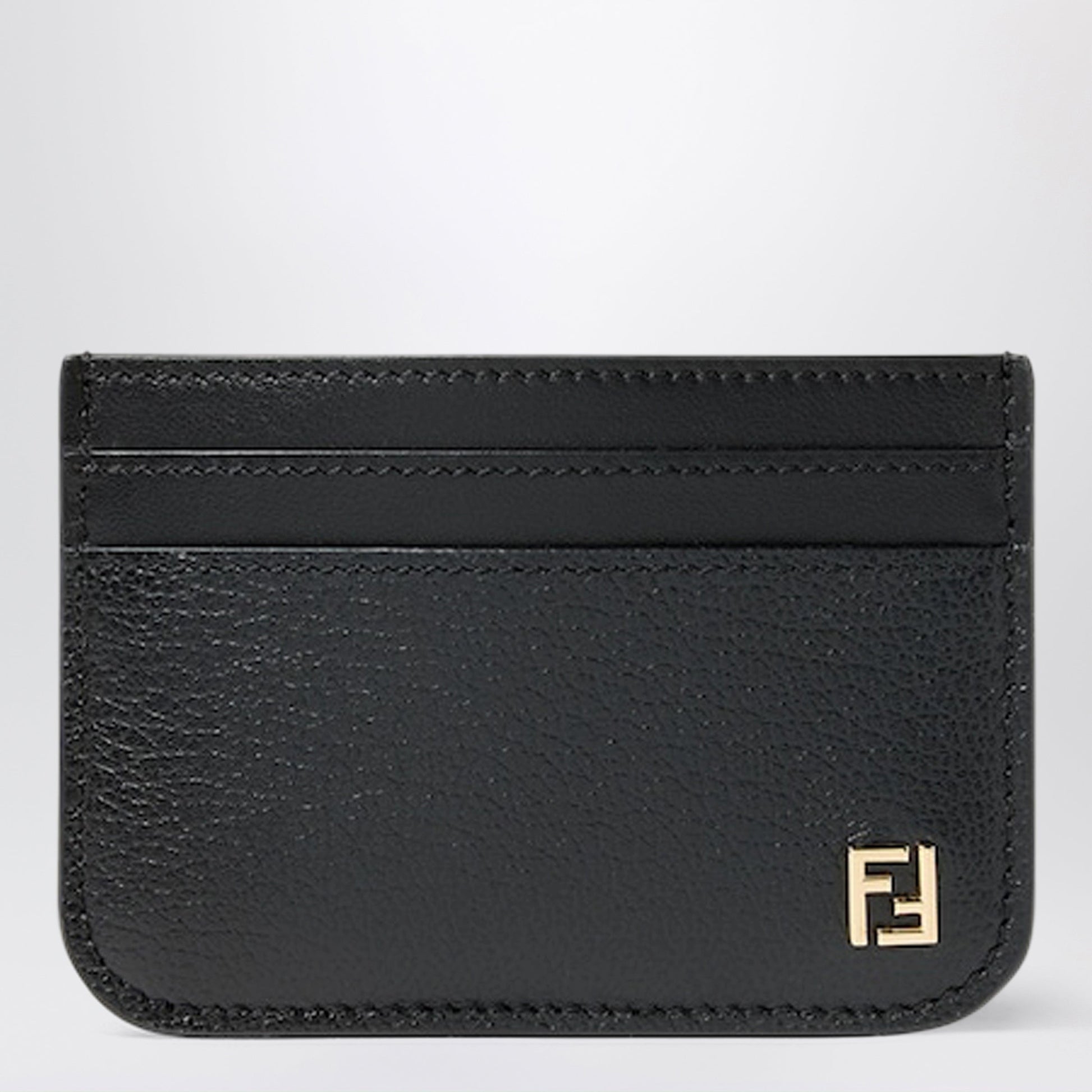 Fendi Black Leather Ff Card Case Women FENDI