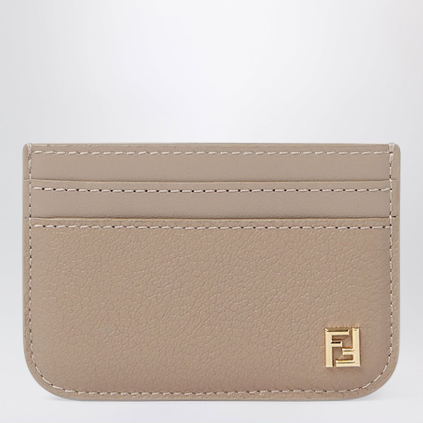 Fendi Taupe Leather Ff Card Case Women FENDI