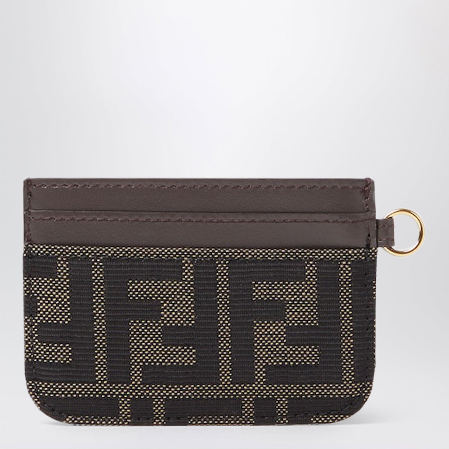 Fendi Ff Zucca Jacquard And Leather Card Case Women FENDI