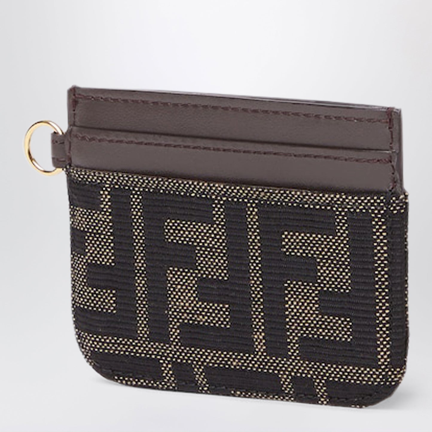 Fendi Ff Zucca Jacquard And Leather Card Case Women FENDI