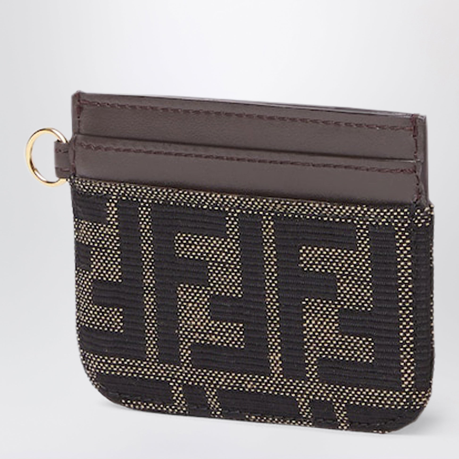 Fendi Ff Zucca Jacquard And Leather Card Case Women FENDI