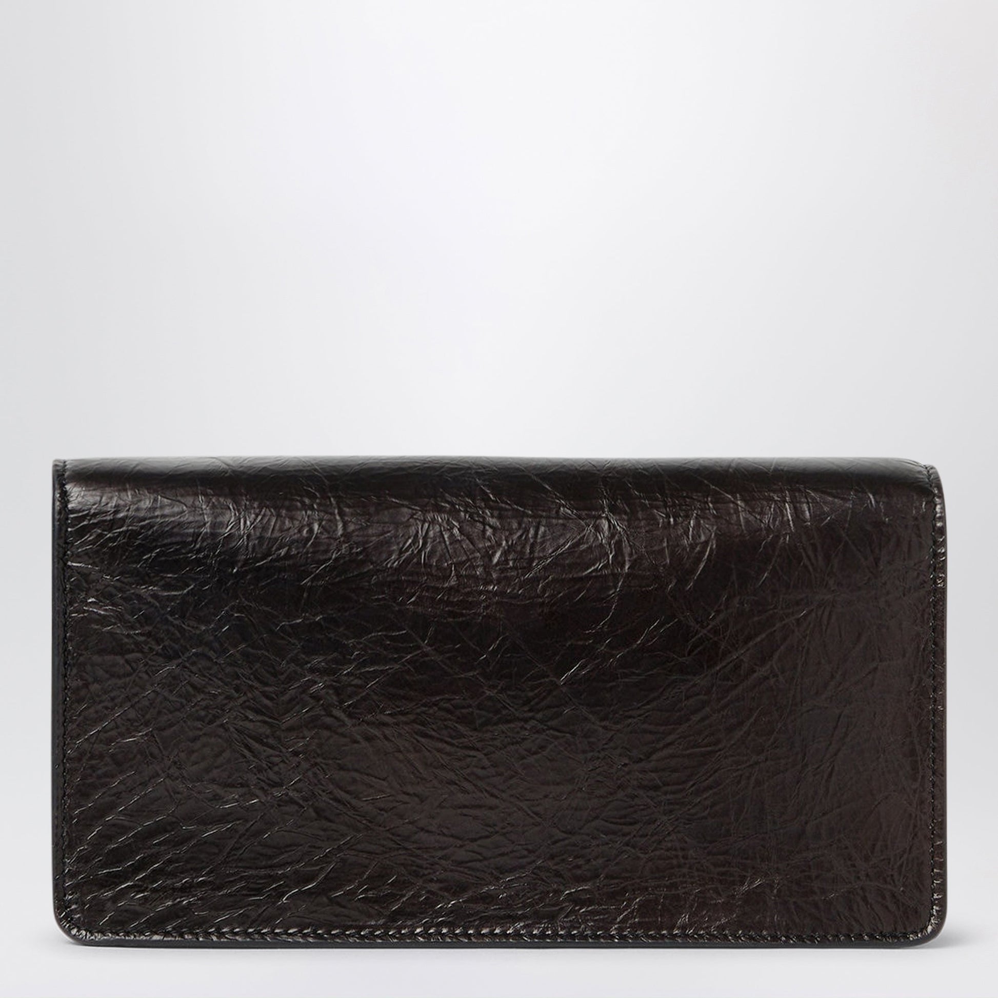 Fendi Black Tube Wallet In Crackled Leather Women FENDI