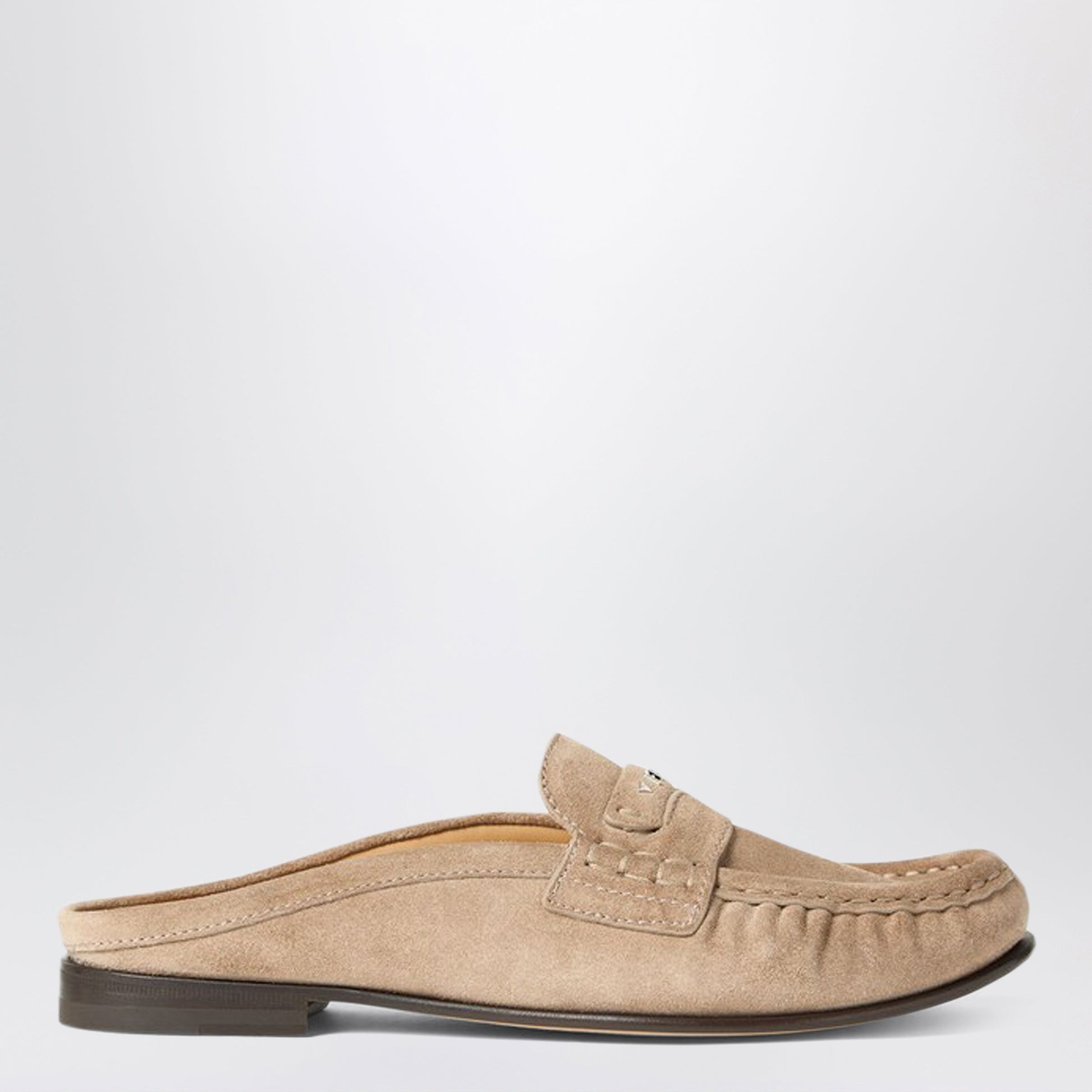 Fendi Fendi Scrunch Sabots In Beige Suede Women FENDI
