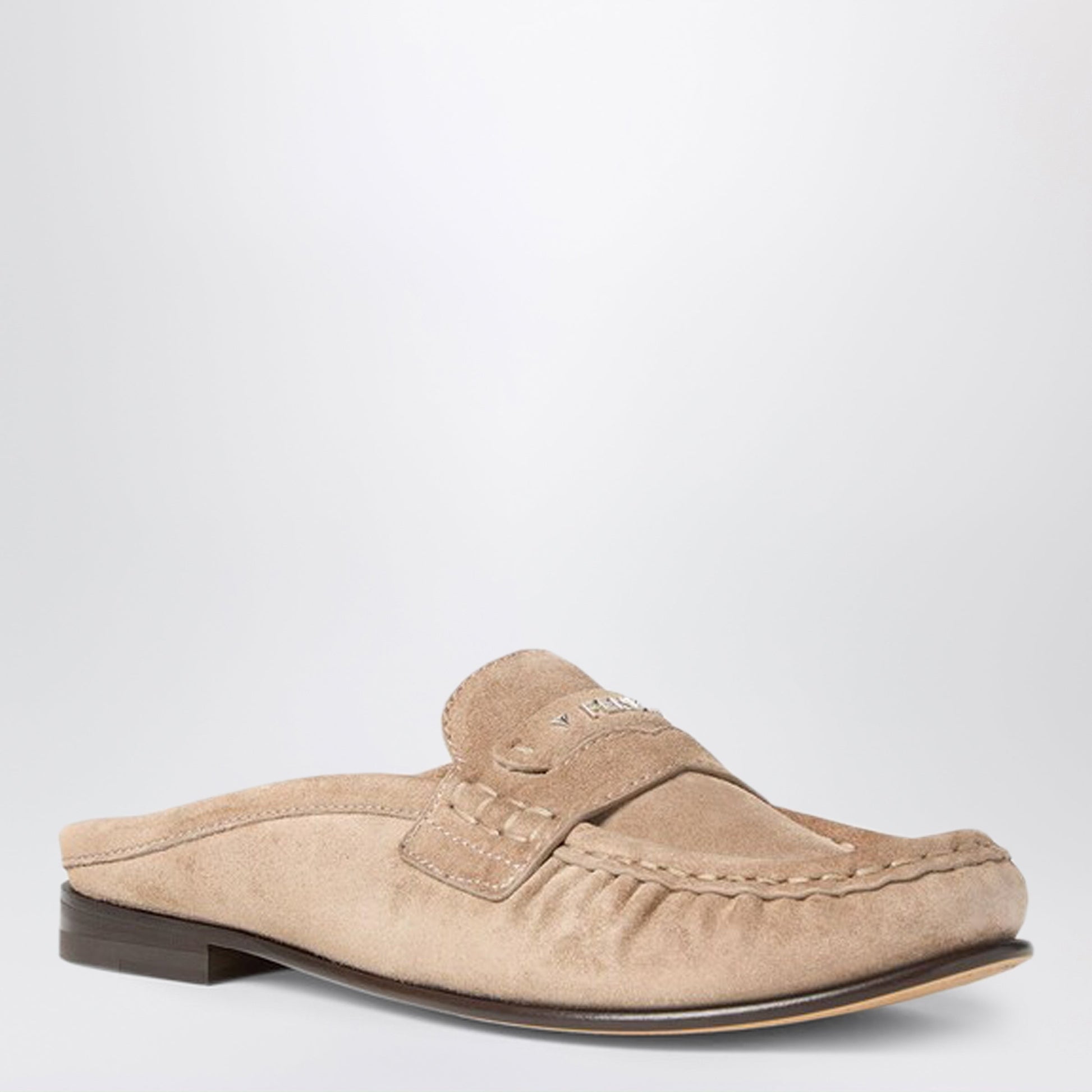 Fendi Fendi Scrunch Sabots In Beige Suede Women FENDI