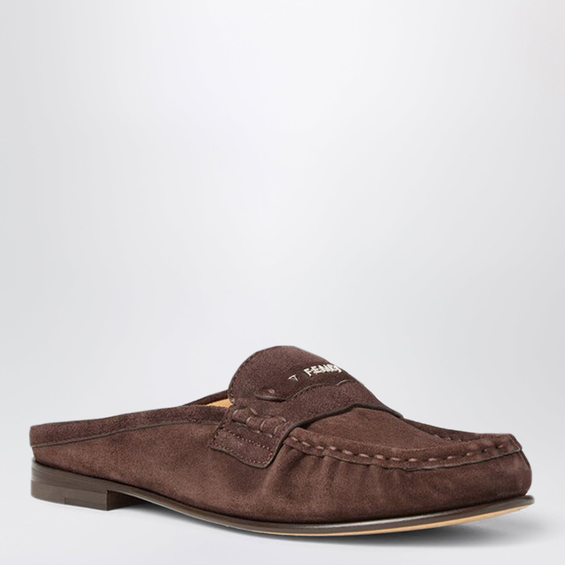 Fendi Fendi Scrunch Sabots In Burnt Mogano Suede Women FENDI