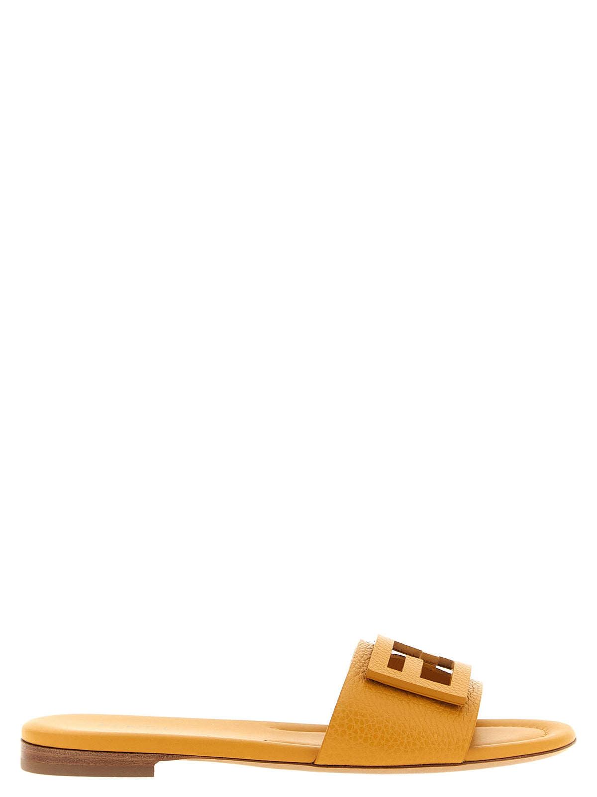Fendi Women Yellow 'Tube' Slides FENDI