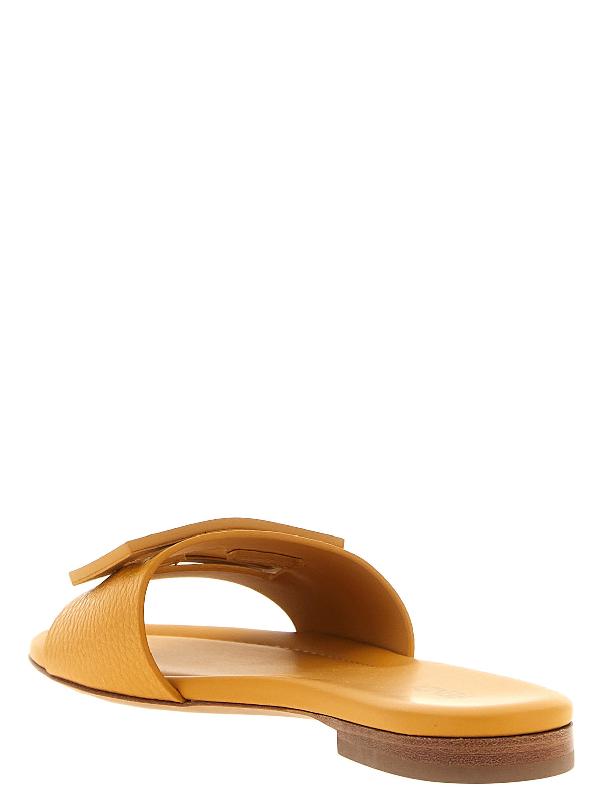 Fendi Women Yellow 'Tube' Slides FENDI