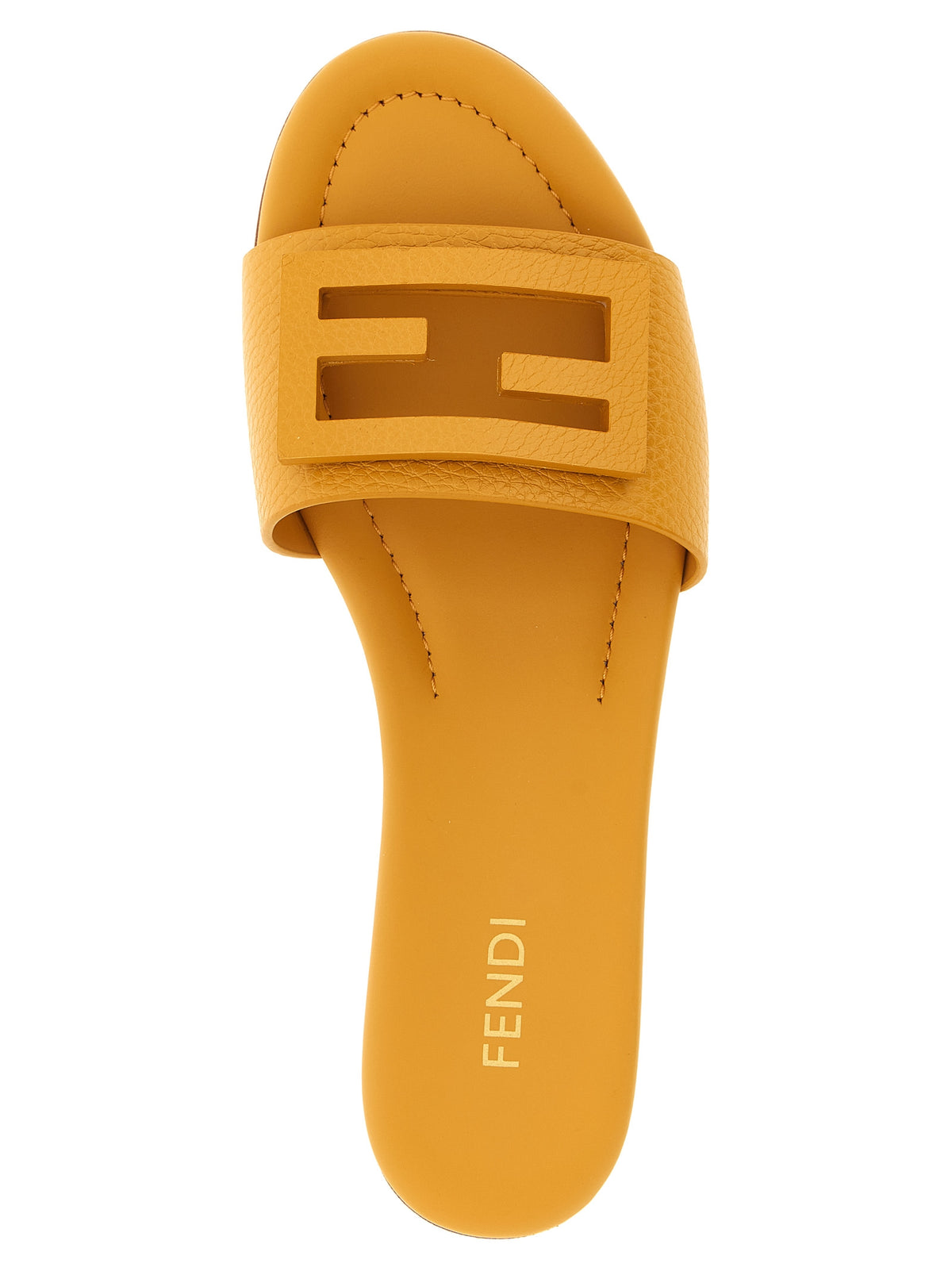 Fendi Women Yellow 'Tube' Slides FENDI