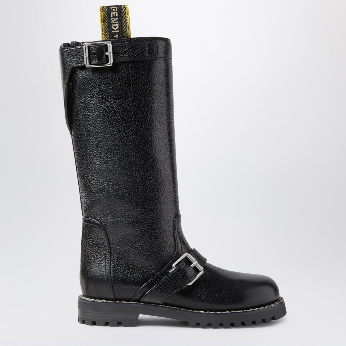 Fendi Black Commando Boots In Calfskin Women FENDI